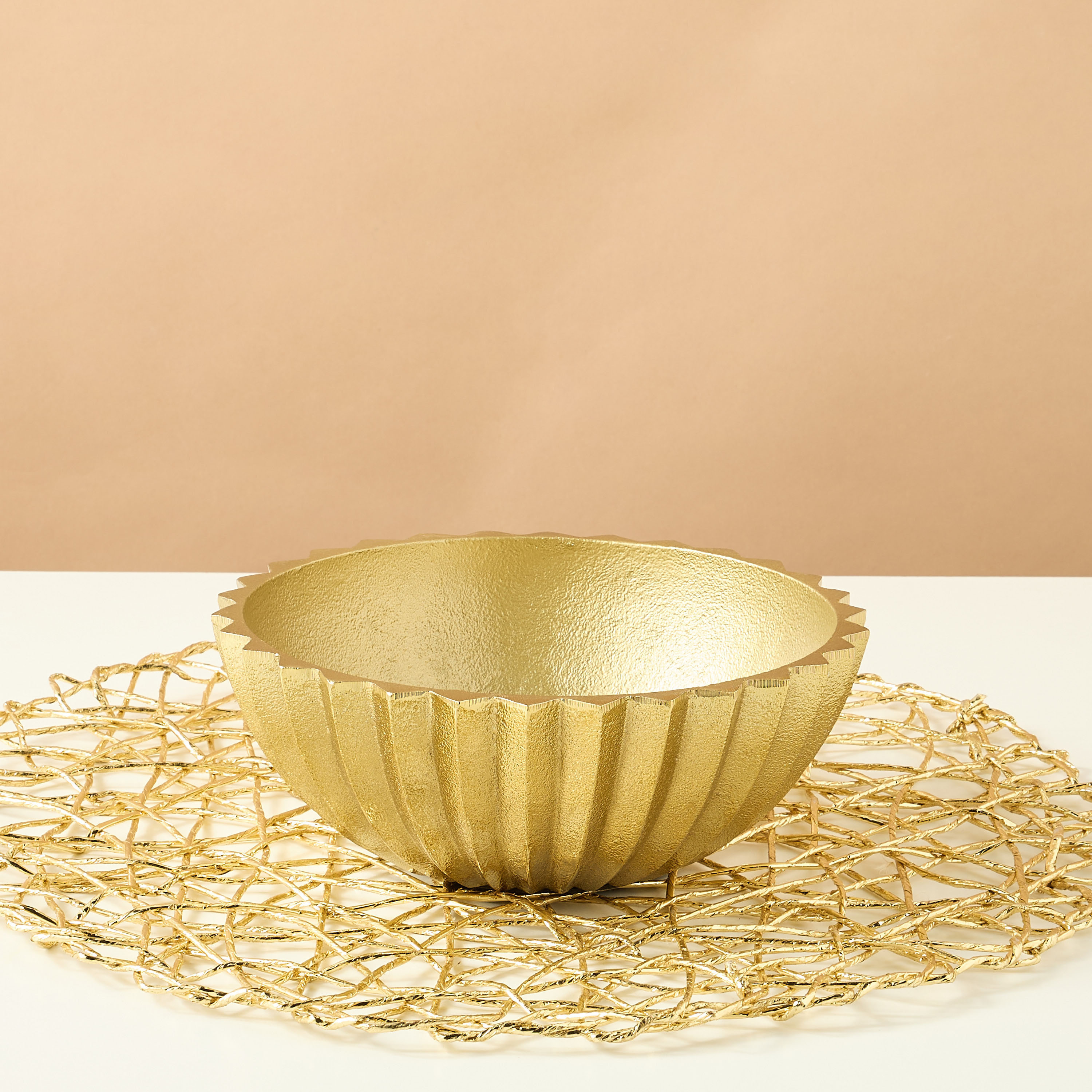 Gia Como Aluminium Decorative Bowl - 20x20x7 cms-household-decor-vasesandbowls-image-1