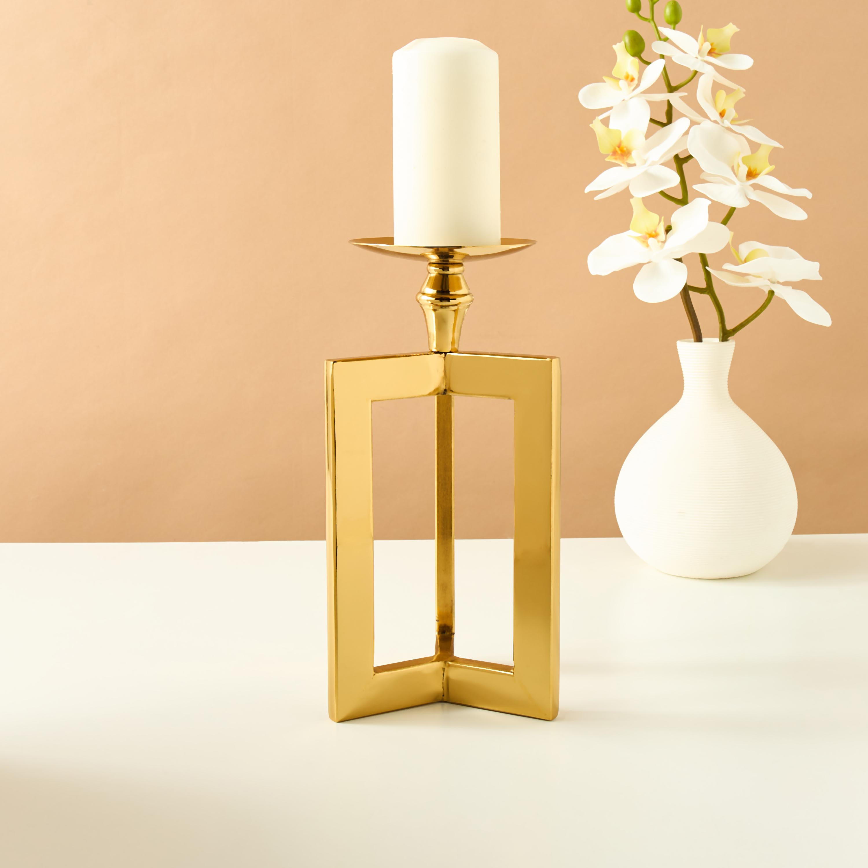 Gia Como Metal Pillar Candleholder - 26 cms-household-decor-candleholdersandlanterns-image-1