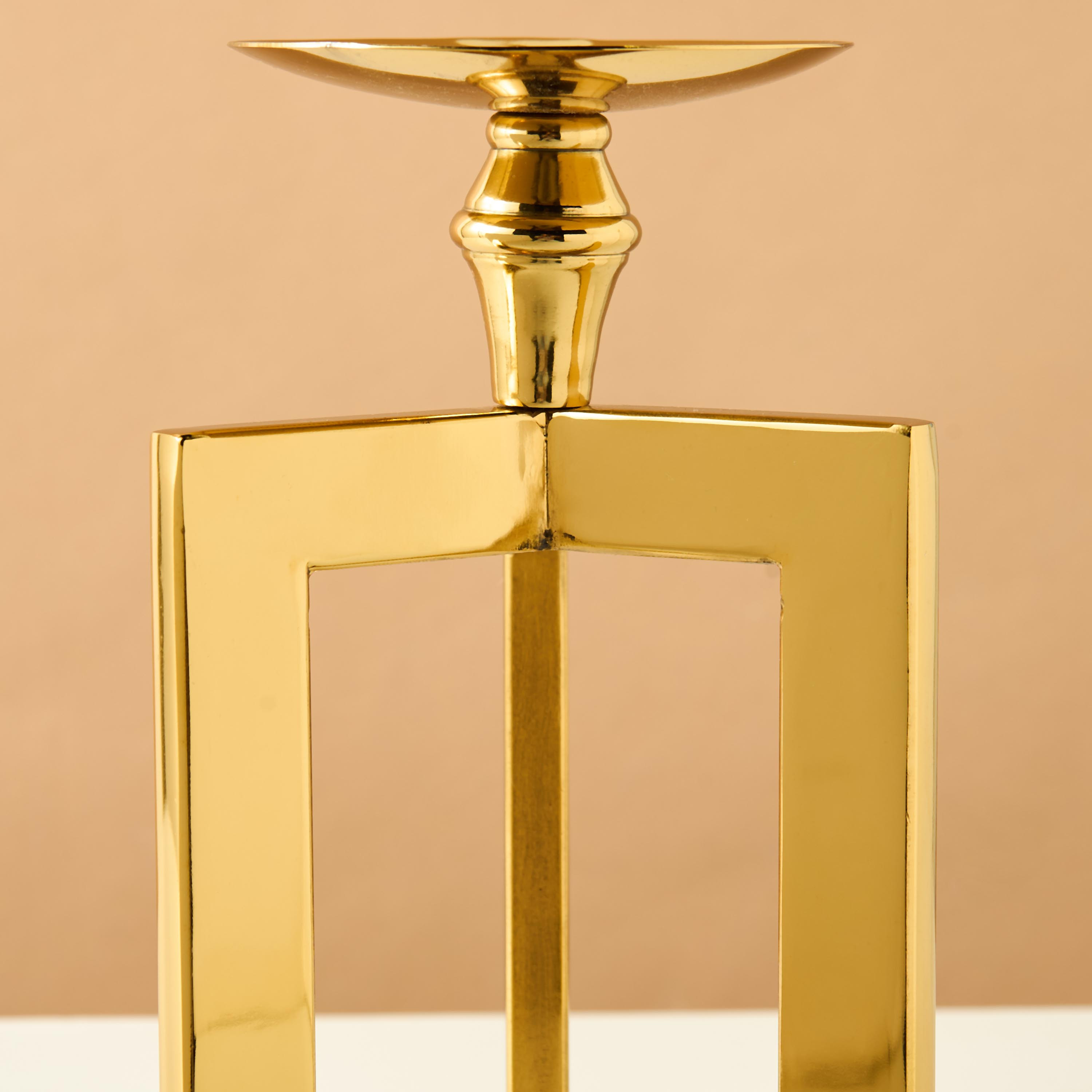 Gia Como Metallic Pillar Candleholder - 30 cms-household-decor-candleholdersandlanterns-image-4