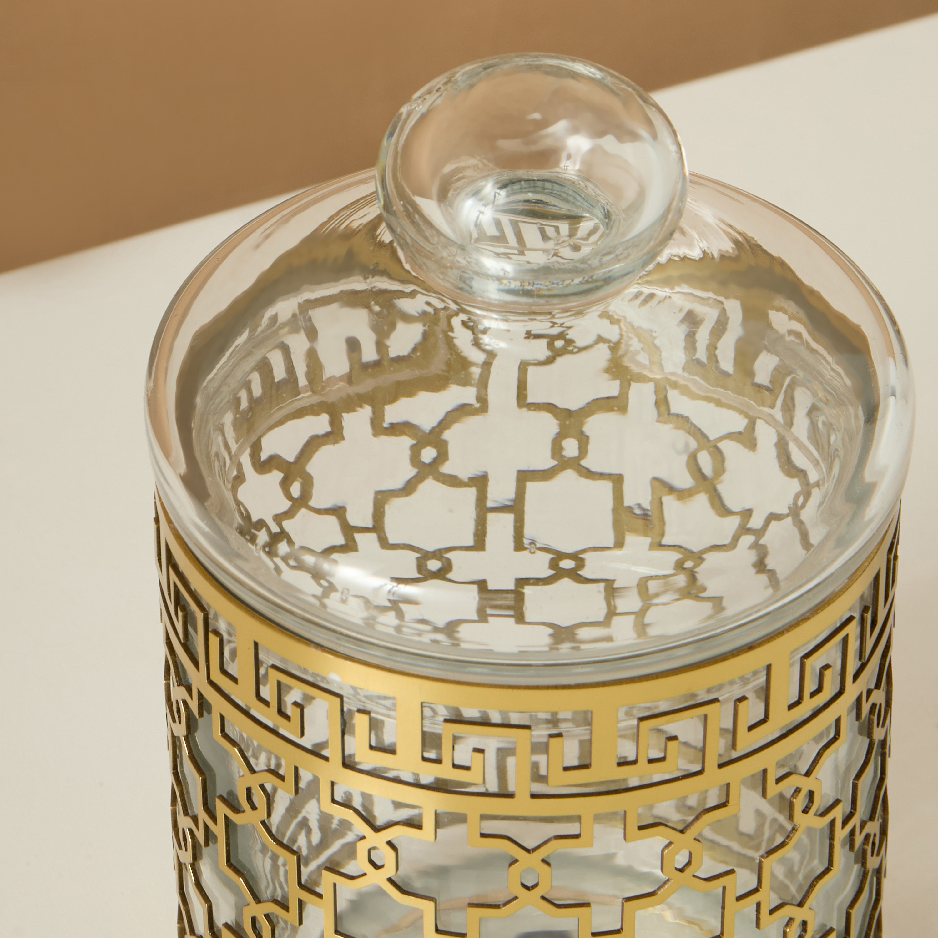 Gia Como Cutout Detail Metallic Canister with Lid-household-kitchen-foodstorage-canistersandjars-image-5
