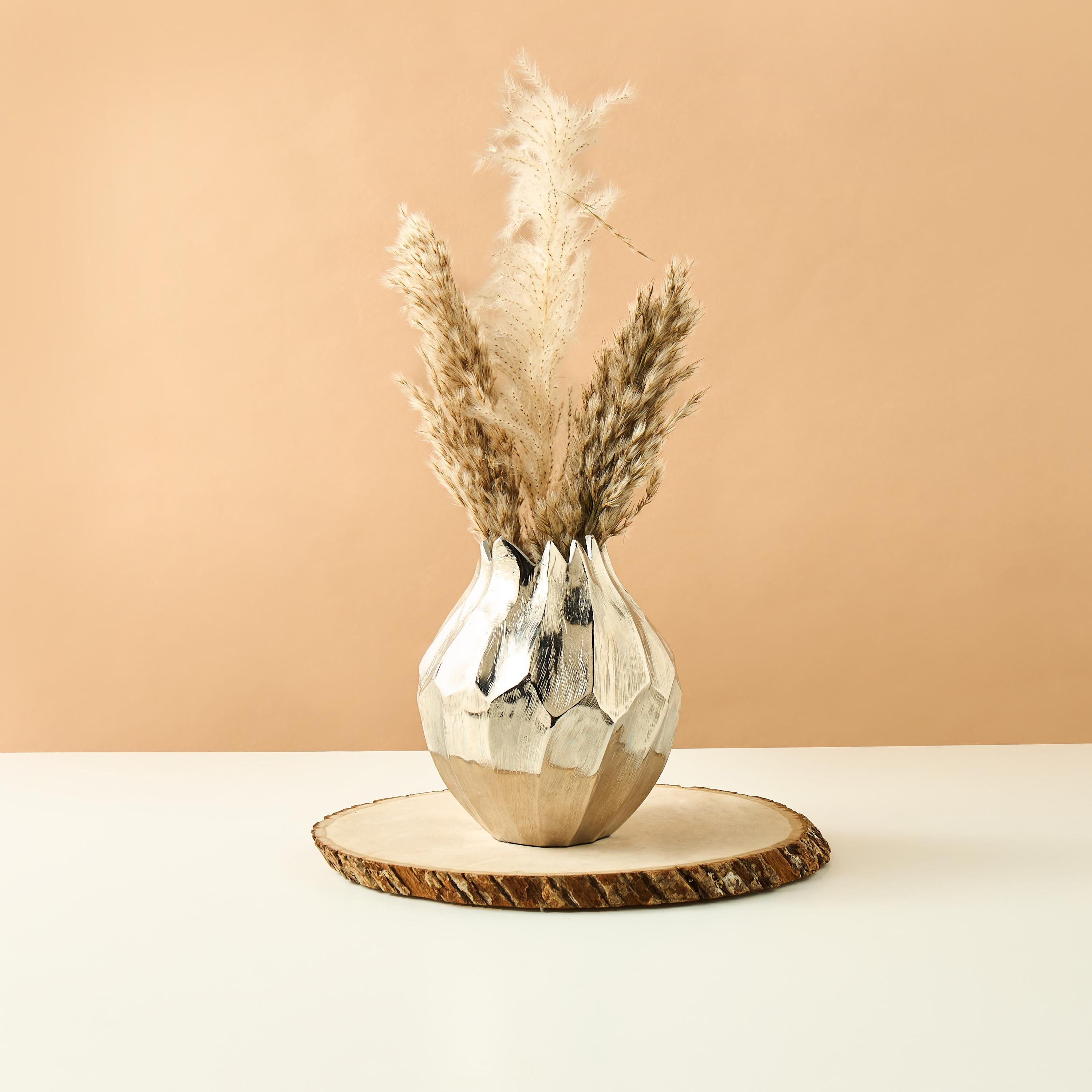 Gia Como Decorative Metal Vase - 14x14x17 cms-household-decor-vasesandbowls-image-1