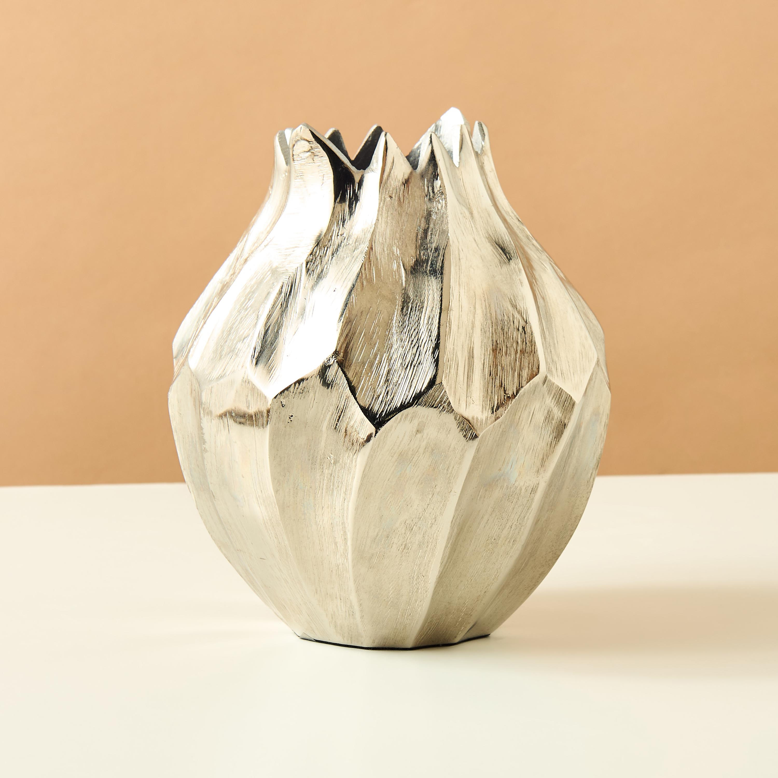 Gia Como Decorative Metal Vase - 14x14x17 cms-household-decor-vasesandbowls-image-2