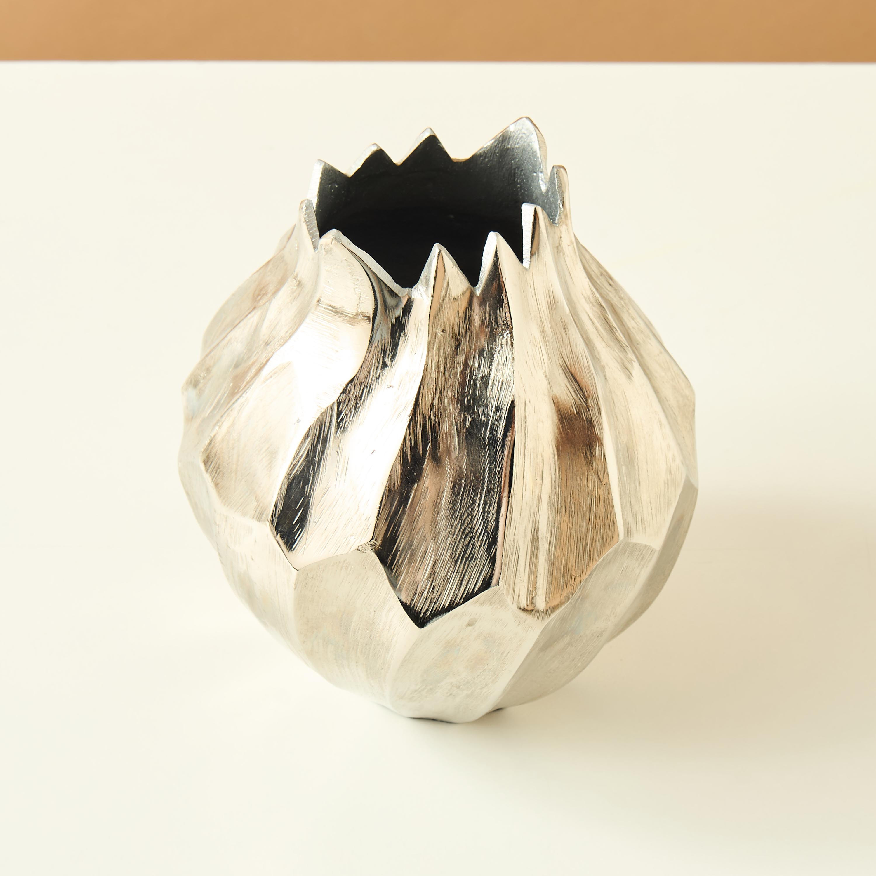 Gia Como Decorative Metal Vase - 14x14x17 cms-household-decor-vasesandbowls-image-3