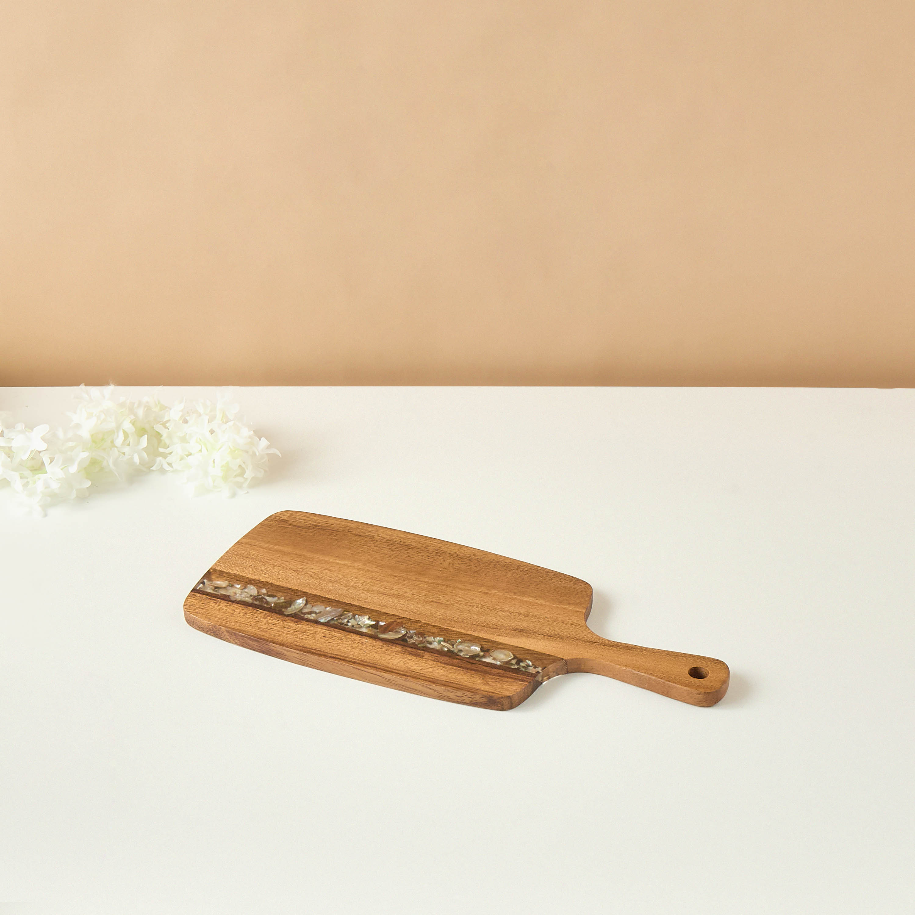 Resin Embellished Acacia Wood Serving Board - 41x18 cms-household-dining-serveware-servingtrays-image-1