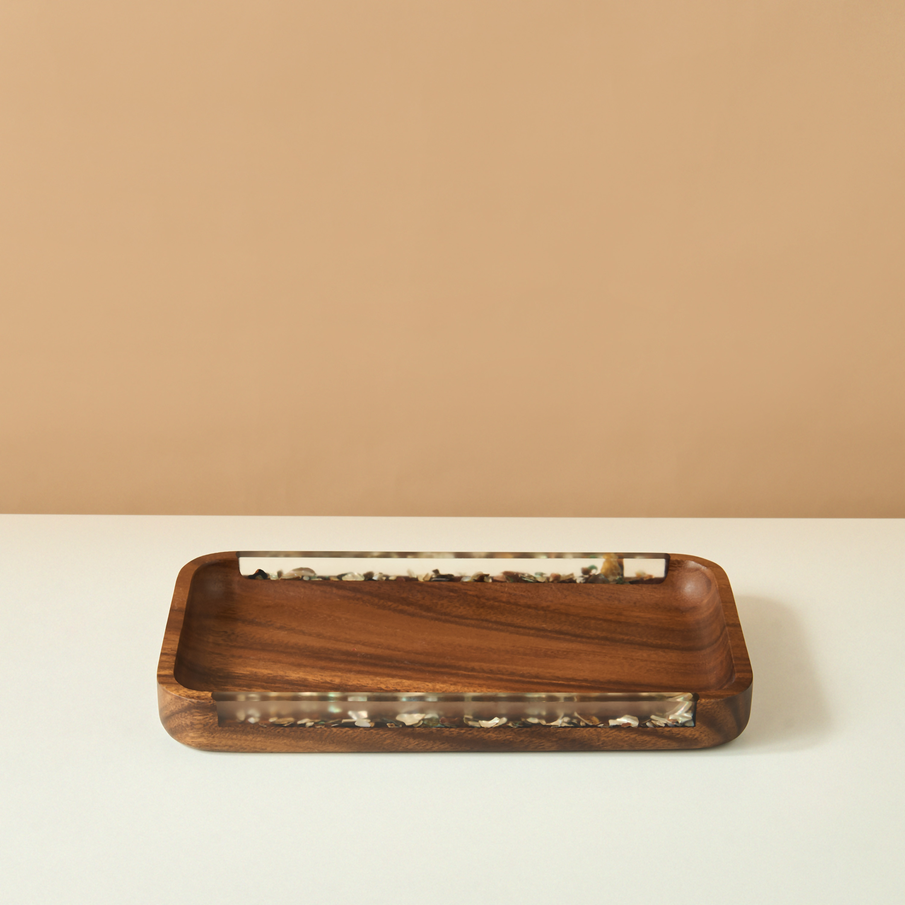Resin Embellished Acacia Wood Serving Tray - 33x18 cms-household-dining-serveware-servingtrays-image-2