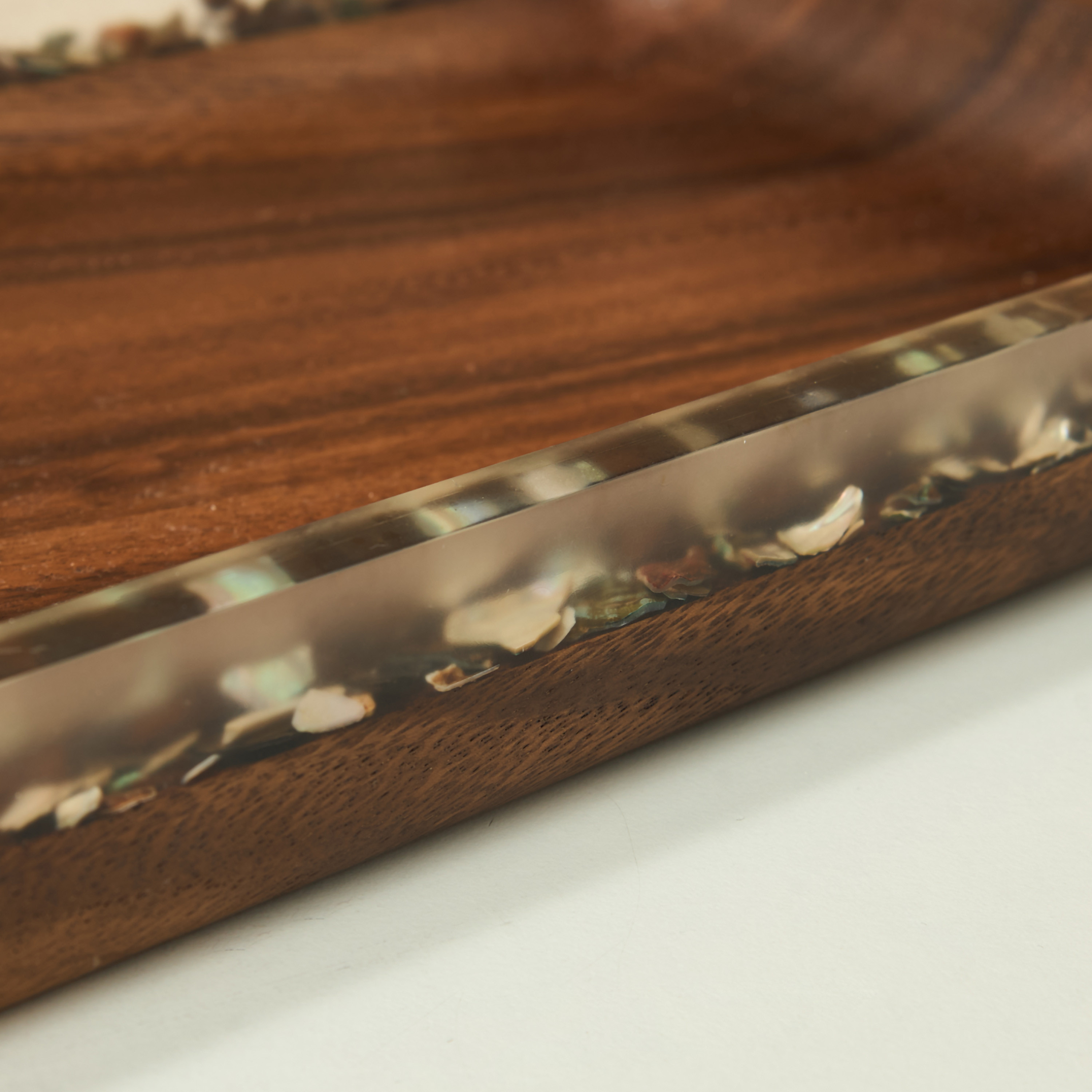 Resin Embellished Acacia Wood Serving Tray - 33x18 cms-household-dining-serveware-servingtrays-image-4