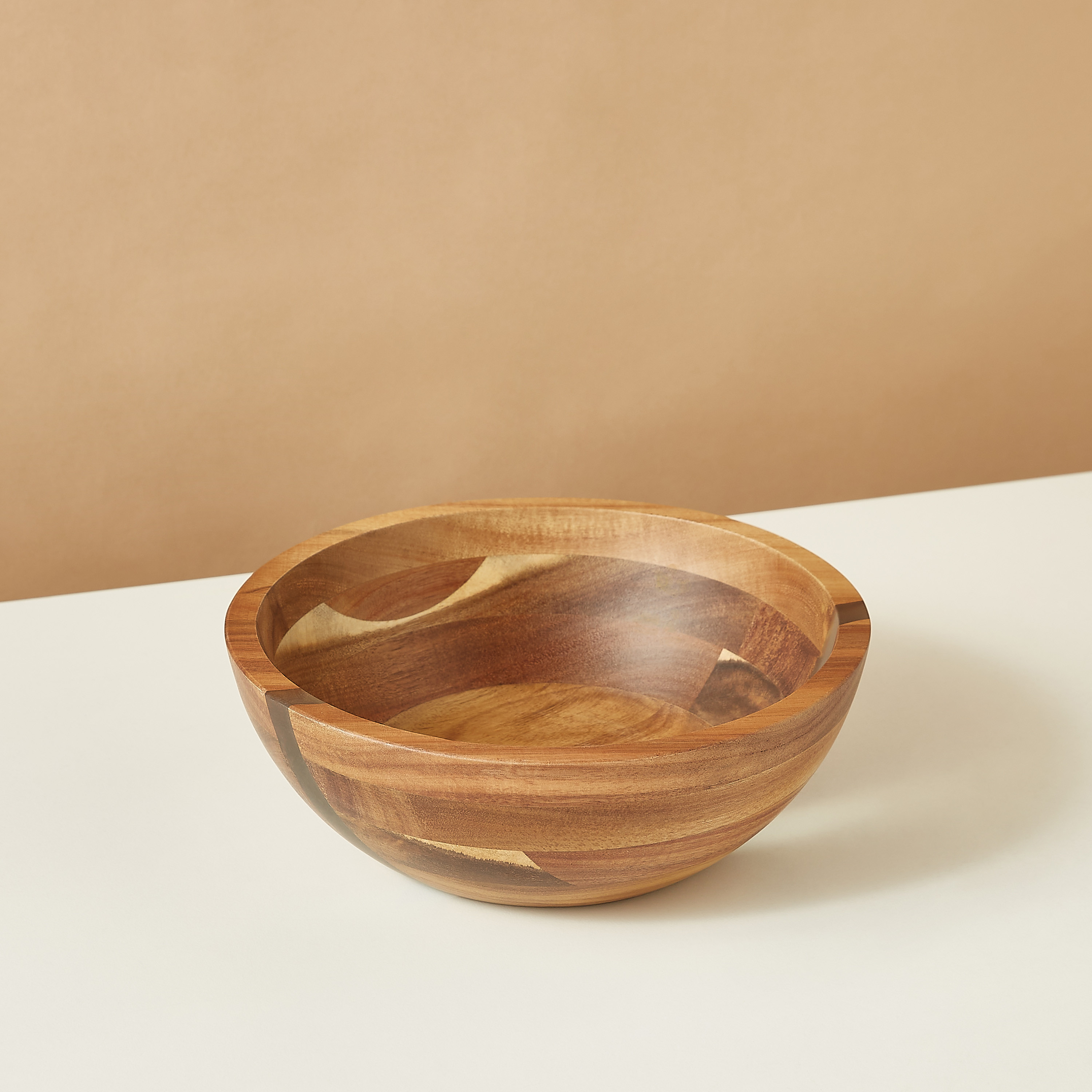 Resin Acacia Wood Salad Bowl - 24 cms-household-dining-dinnerware-bowls-image-3