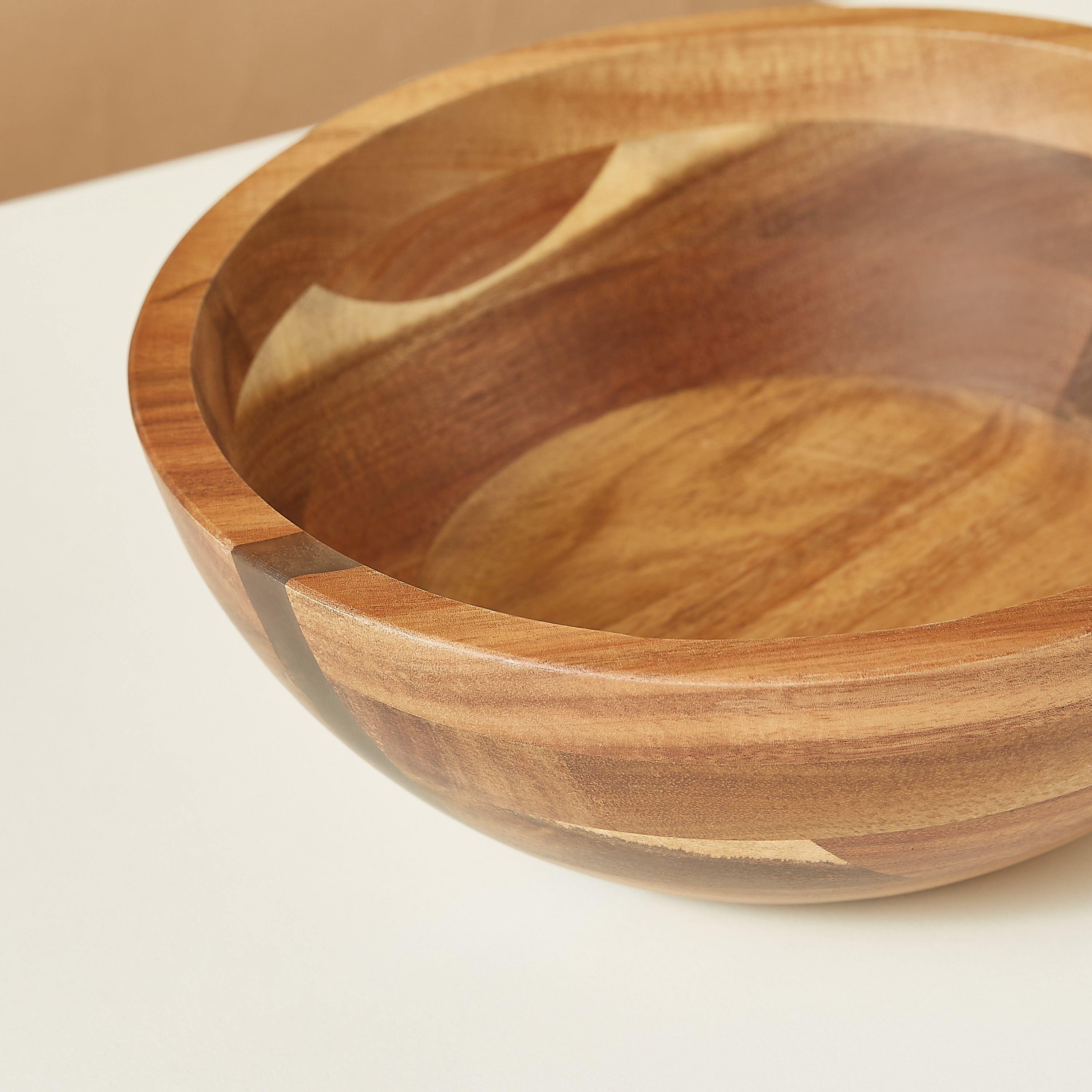 Resin Acacia Wood Salad Bowl - 24 cms-household-dining-dinnerware-bowls-image-4