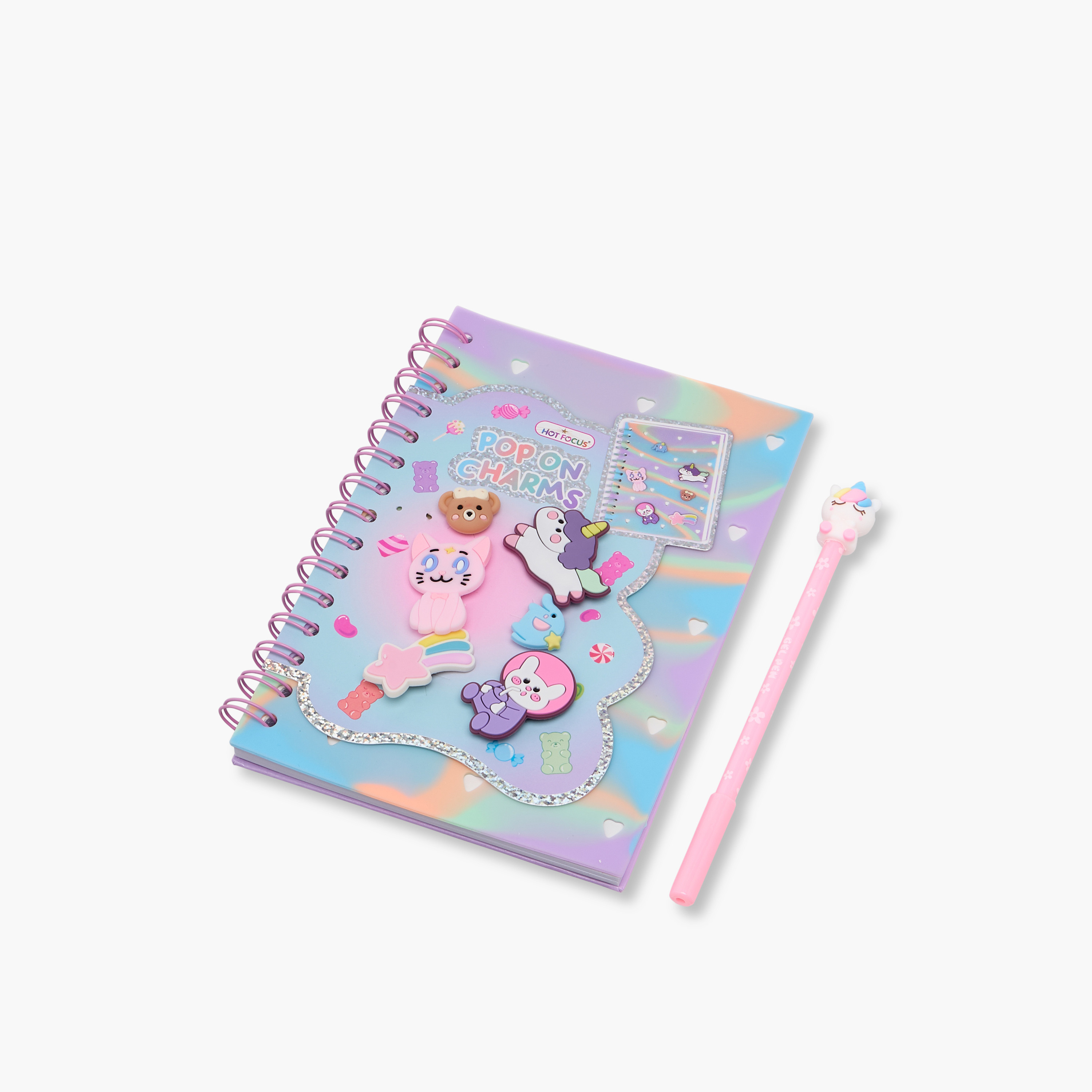 Hot Focus Pop On Charms Stationery Set-school-stationery-sets-image-2