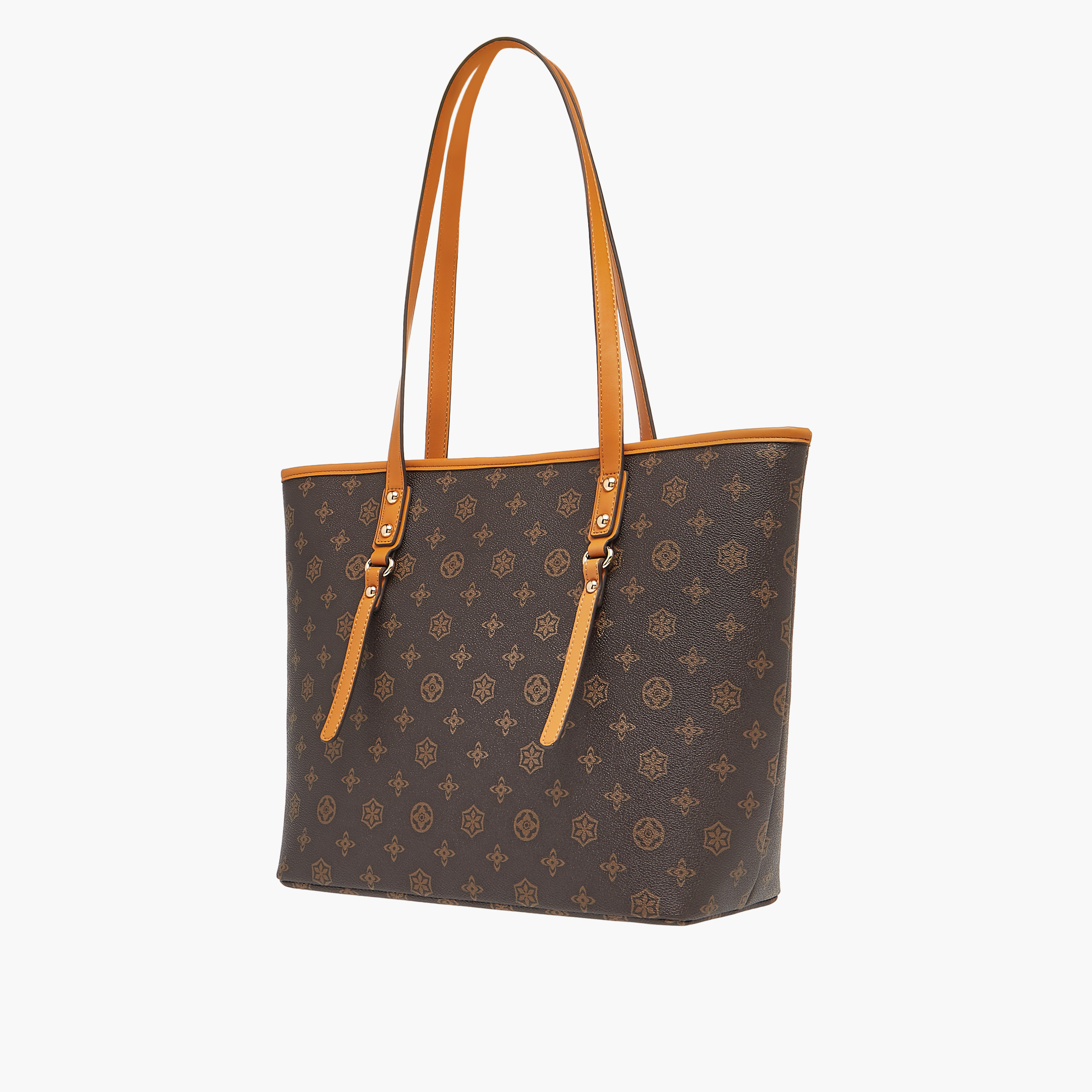 Sasha Monogram Print Tote Bag with Handles and Snap Button Closure-women-bagsandwallets-handbags-image-3