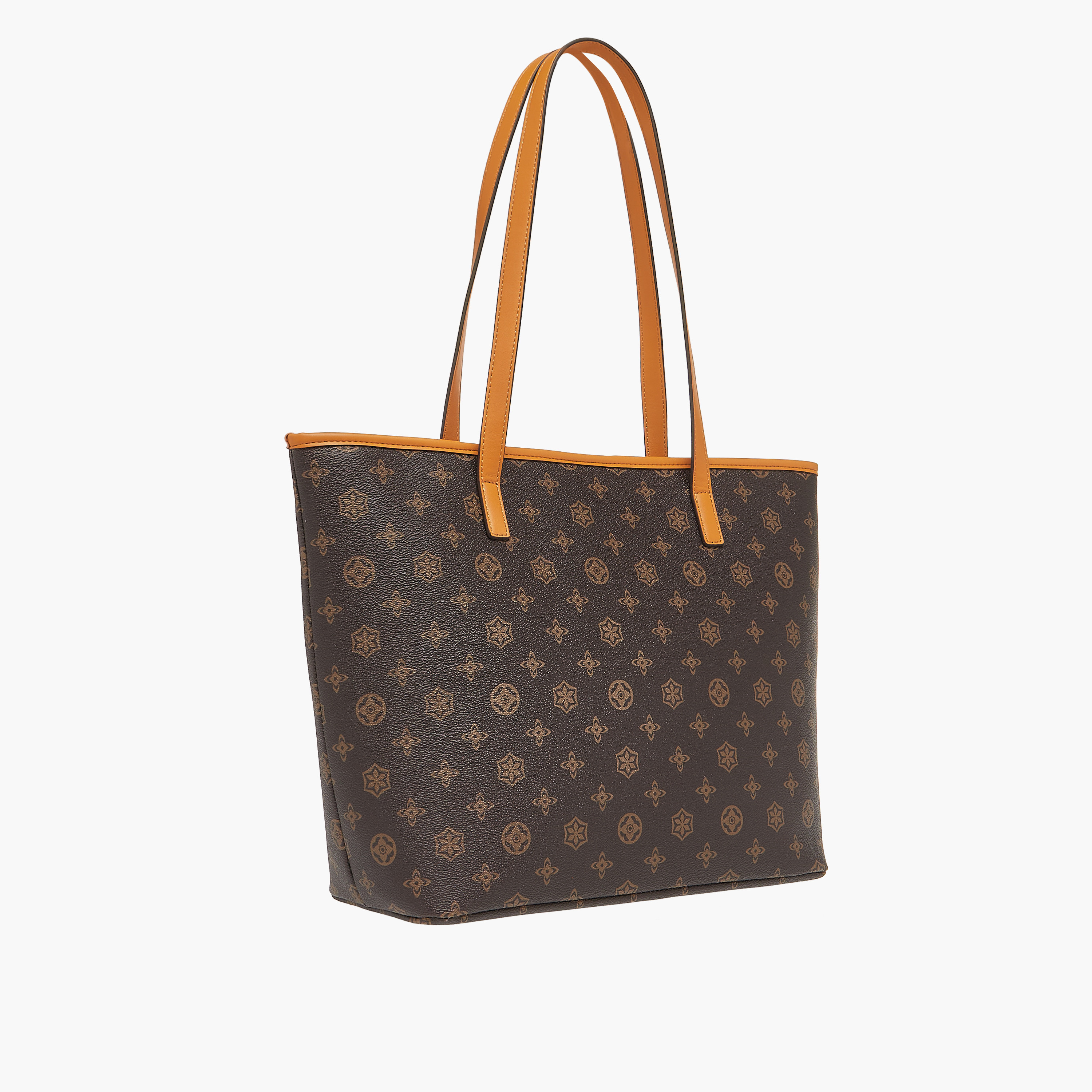 Sasha Monogram Print Tote Bag with Handles and Snap Button Closure-women-bagsandwallets-handbags-image-4