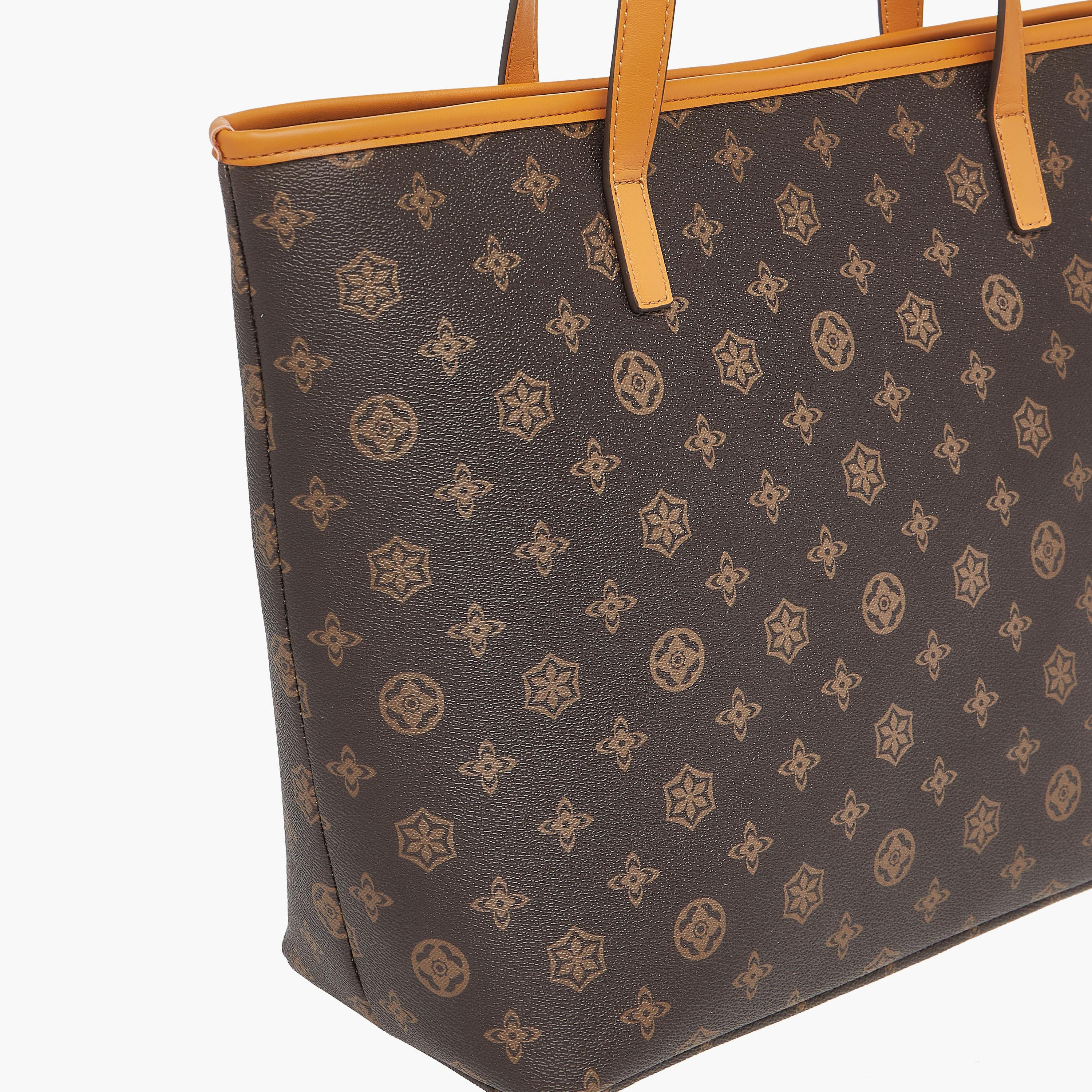 Sasha Monogram Print Tote Bag with Handles and Snap Button Closure-women-bagsandwallets-handbags-image-6