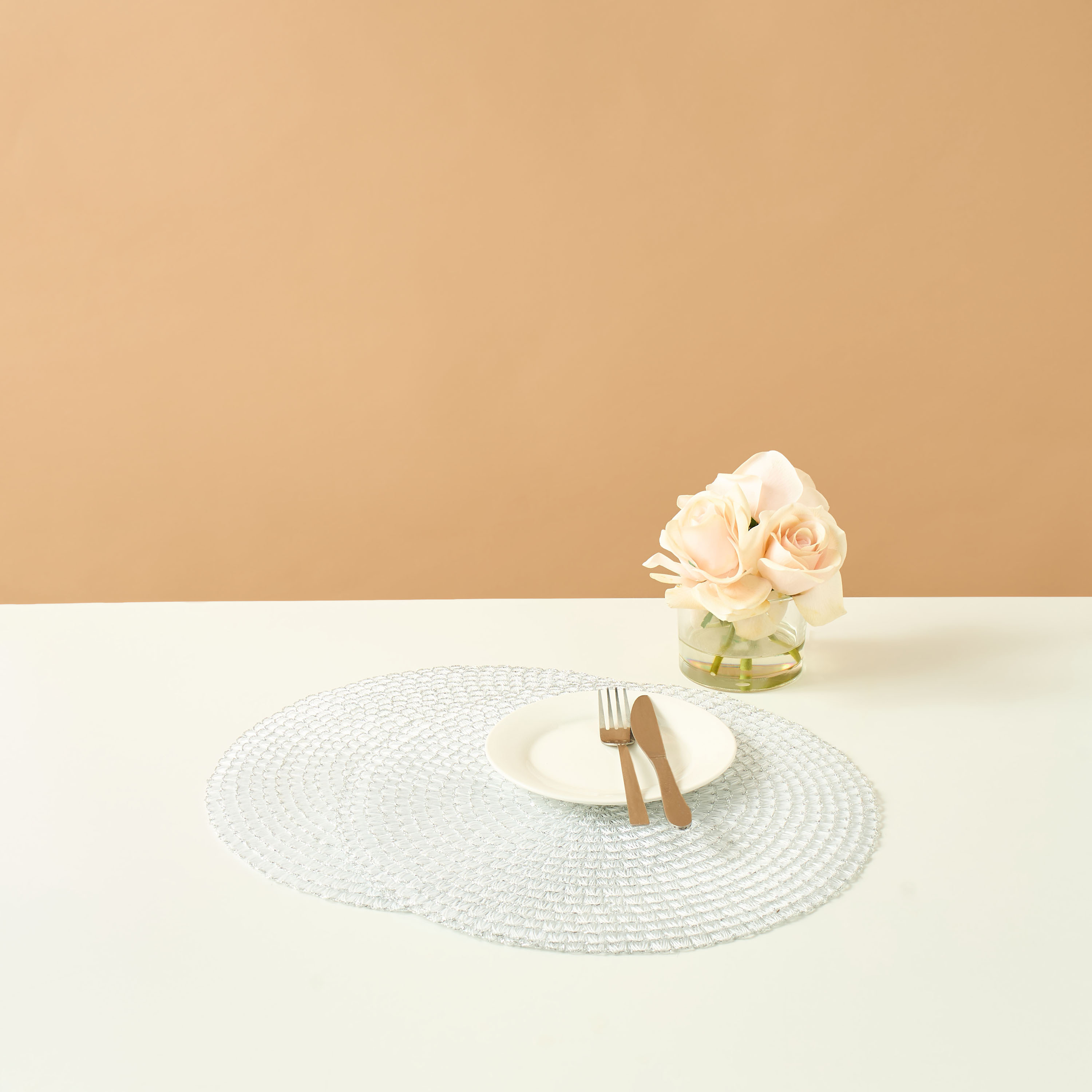 Textured 2-Piece Round Placemat Set - 38 cms-household-dining-tablelinen-placemats-image-1