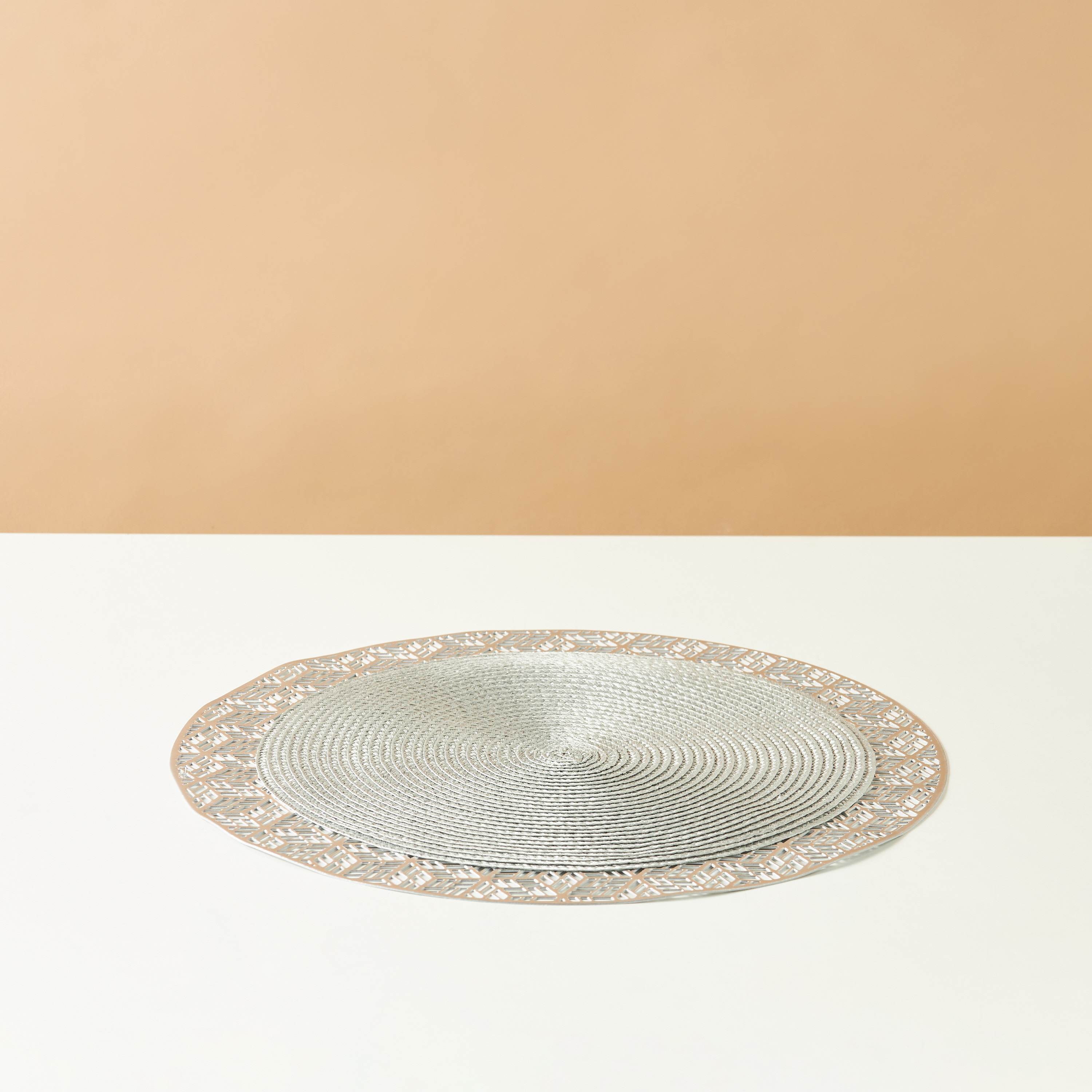 Textured Round Placemat - 38 cms-household-dining-tablelinen-placemats-image-2