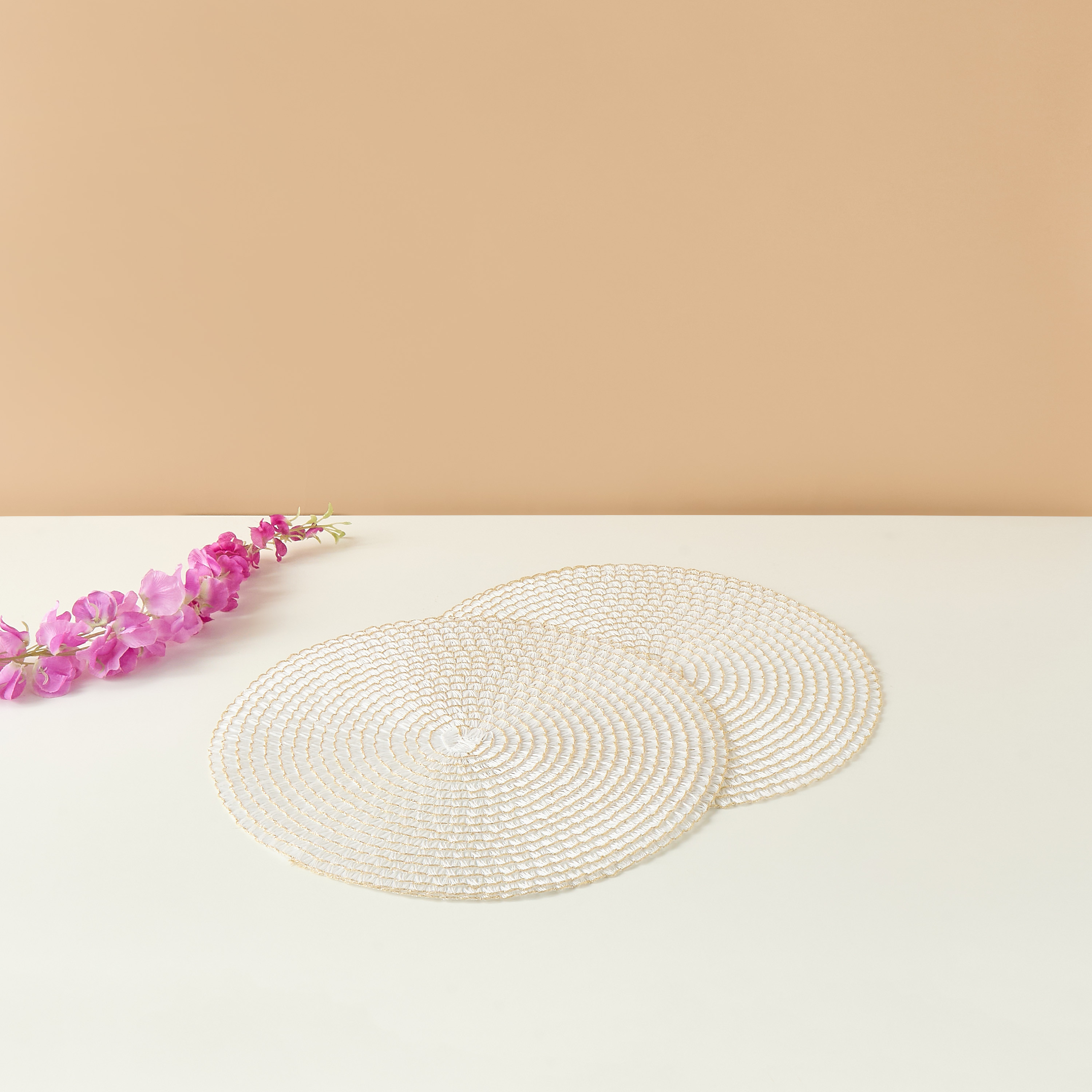 Textured 2-Piece Round Placemat - 38 cms-household-dining-tablelinen-placemats-image-1