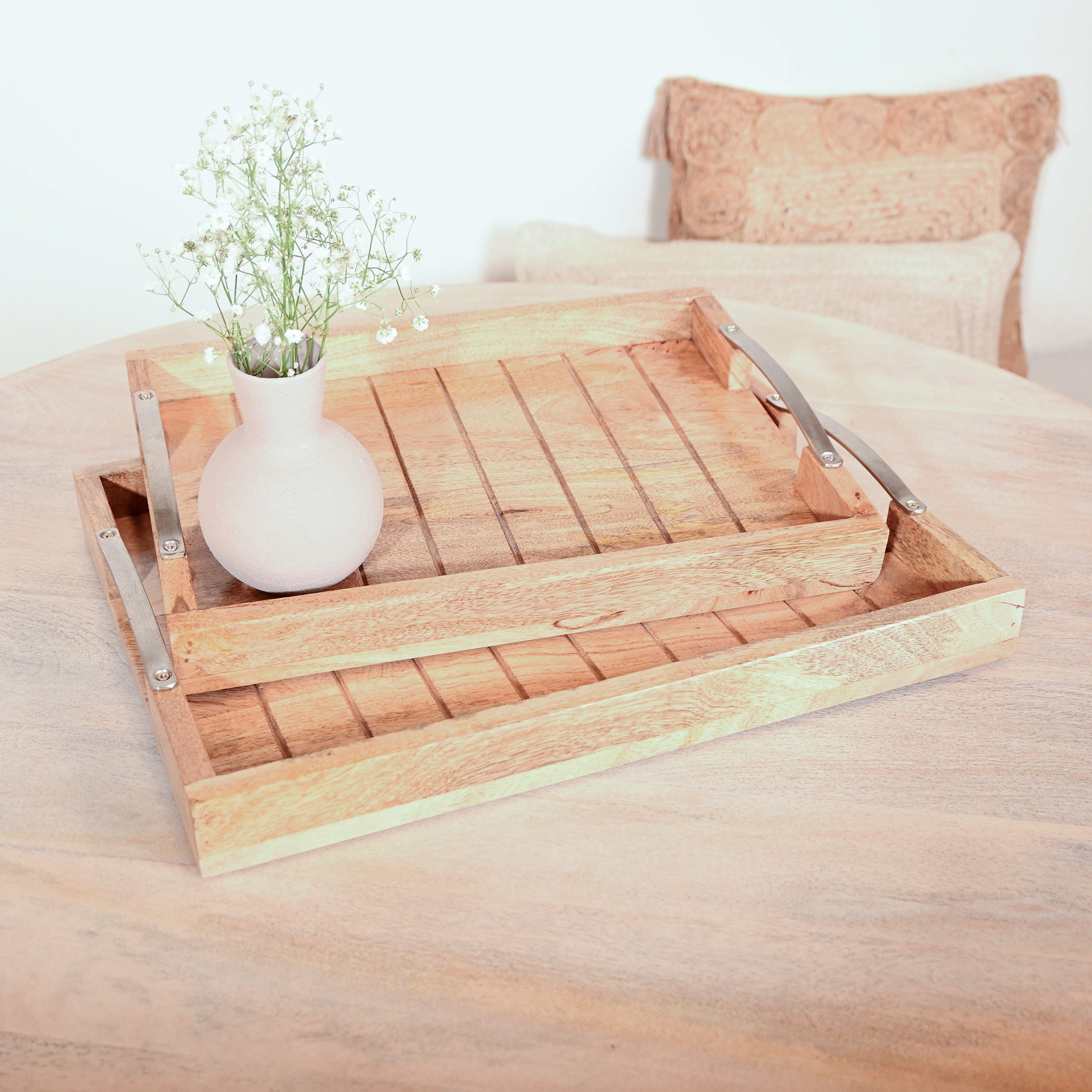 Home Carving Wooden Tray with Iron Handles - Set of 2-household-decor-boxesandtrays-image-2