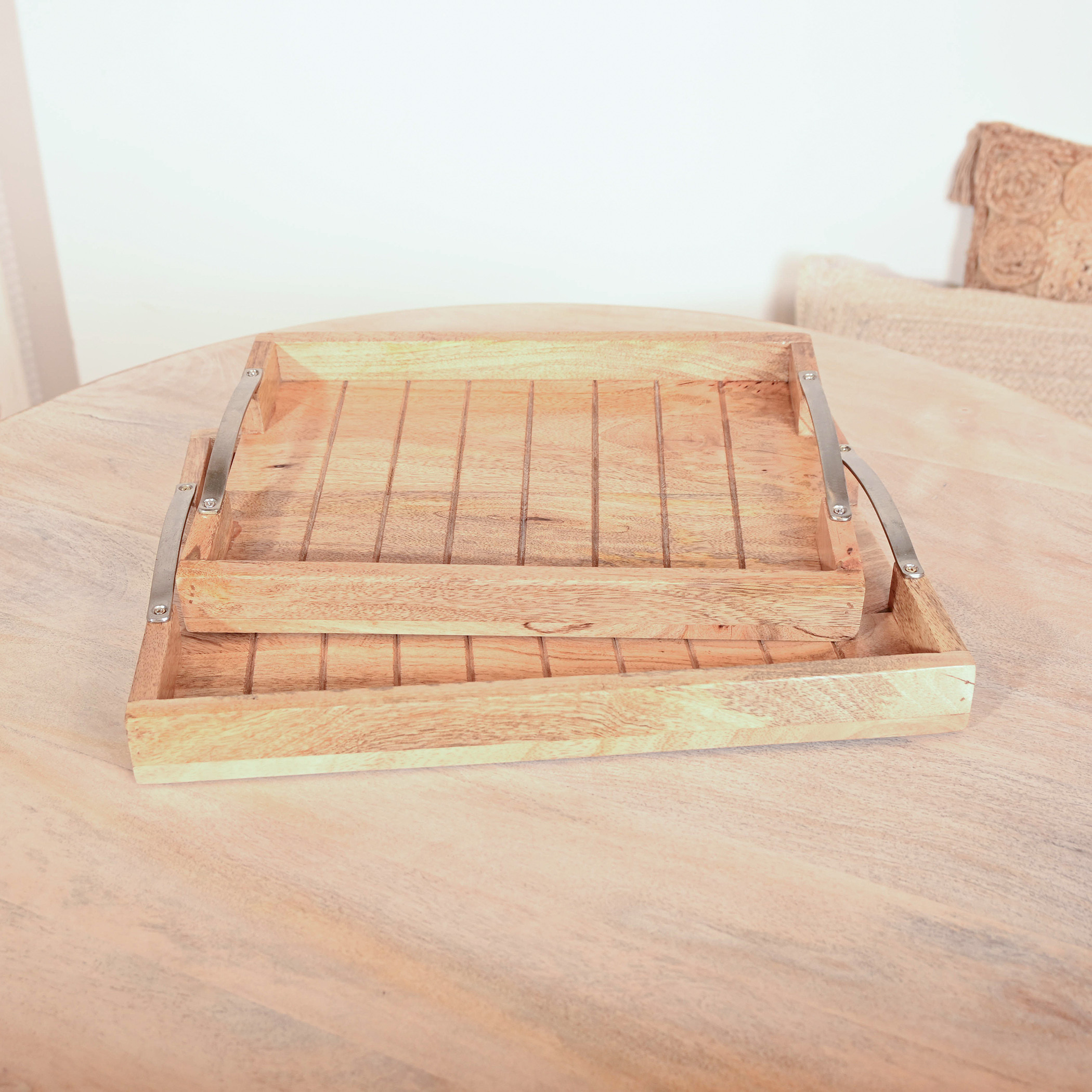 Home Carving Wooden Tray with Iron Handles - Set of 2-household-decor-boxesandtrays-image-3