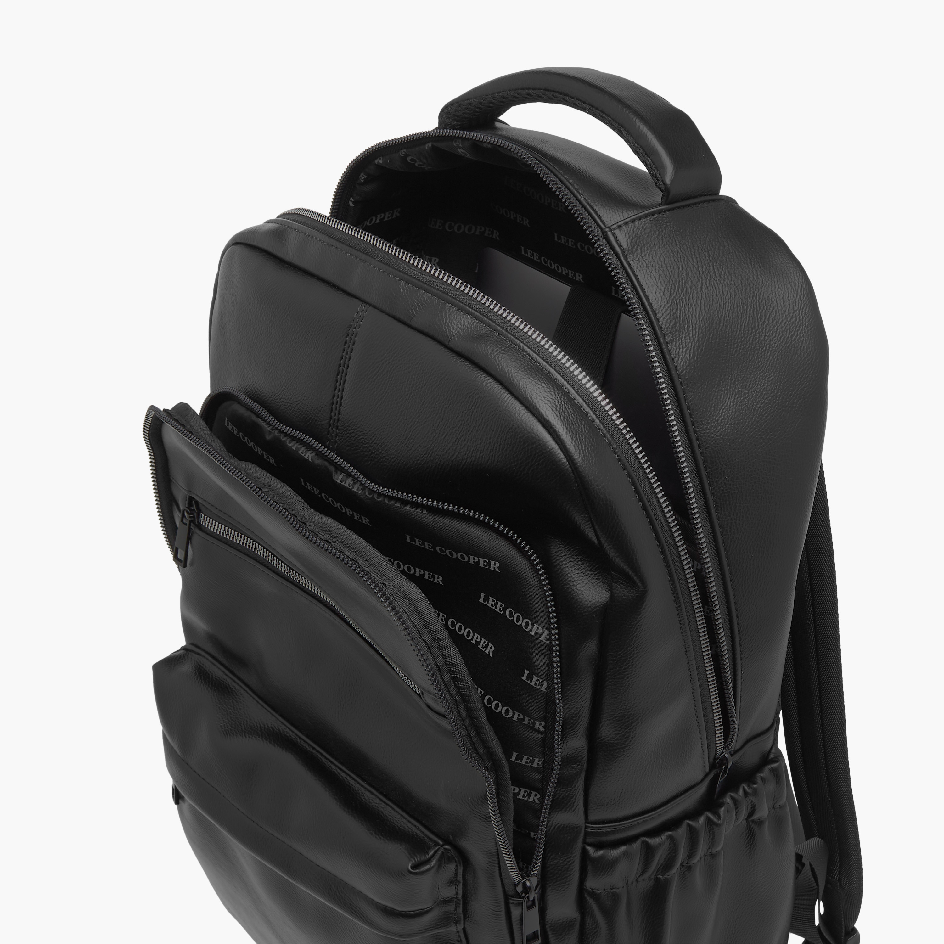 Lee Cooper Solid Backpack with Adjustable Strap and Zip Closure-men-bags-image-6