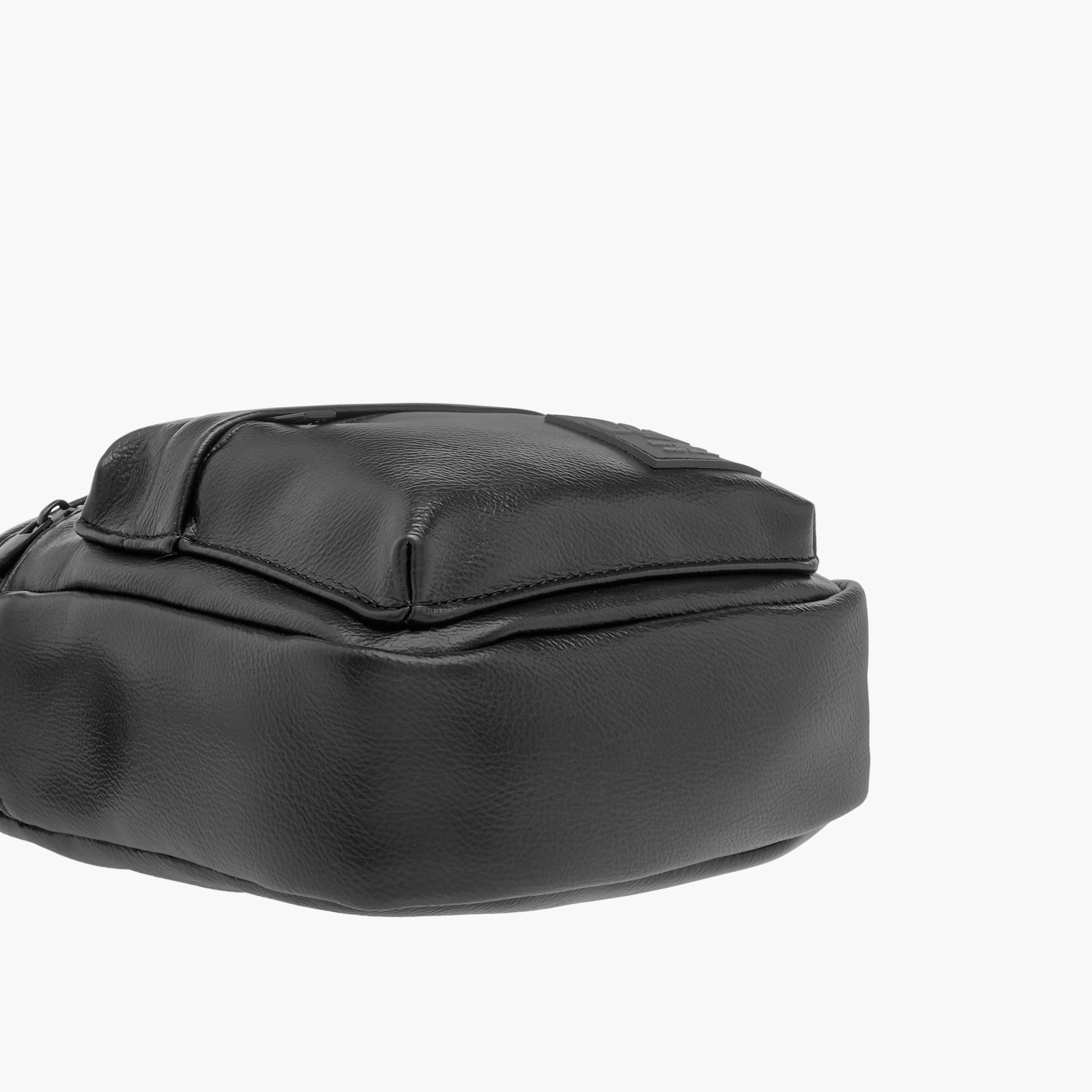 Lee Cooper Textured Crossbody Bag with Adjustable Strap and Zip Closure-men-bags-image-5
