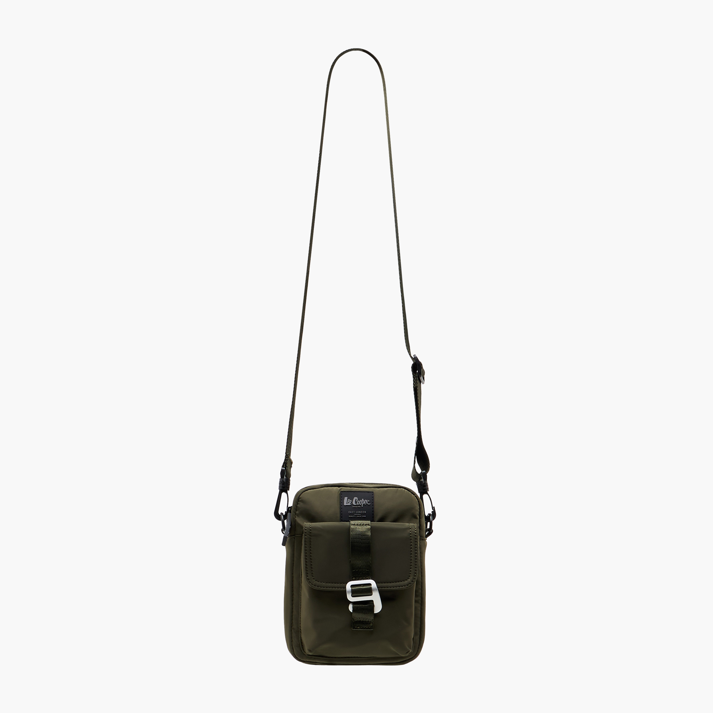 Lee Cooper Solid Crossbody Bag with Zip Closure and Adjustable Strap-women-bagsandwallets-handbags-image-2