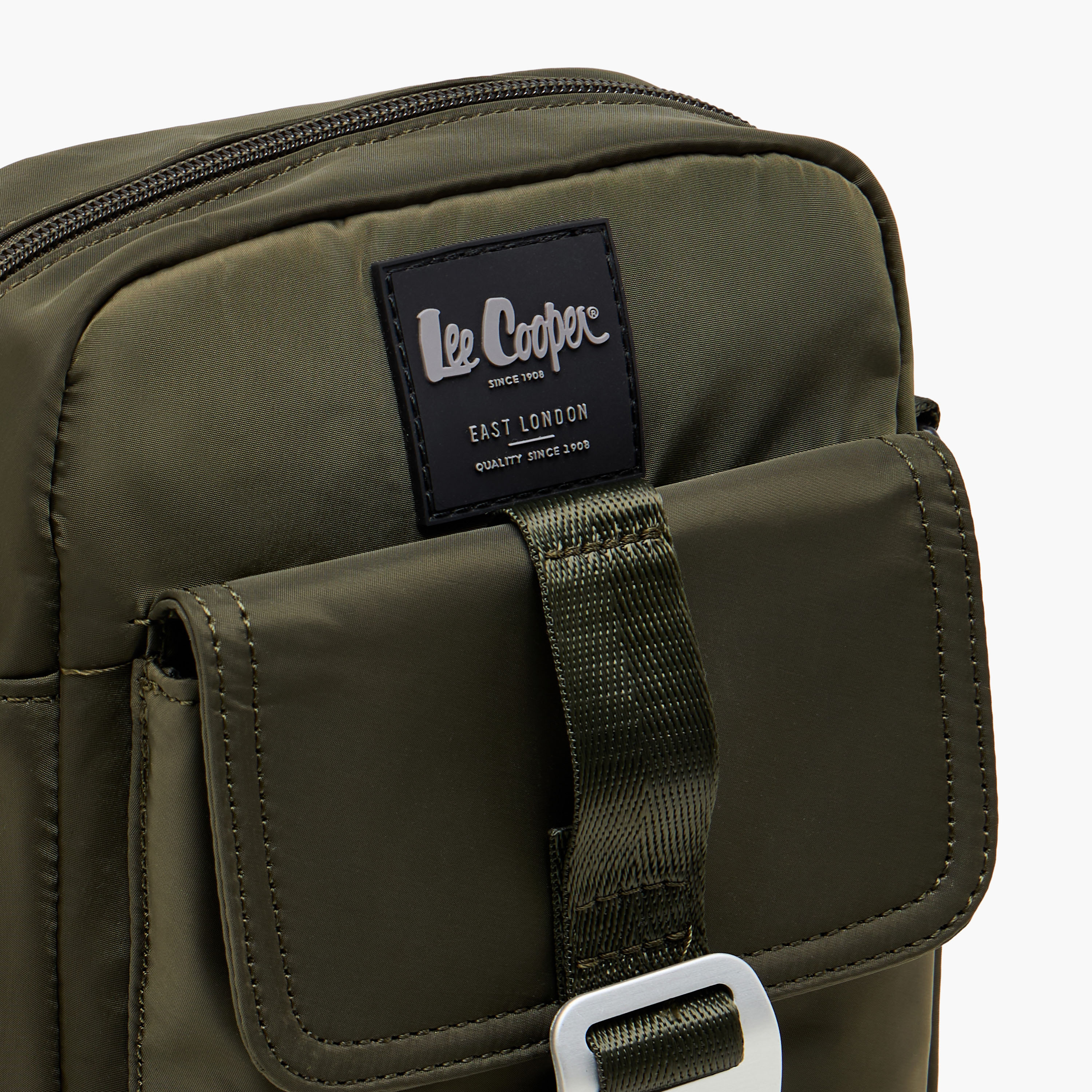 Lee Cooper Solid Crossbody Bag with Zip Closure and Adjustable Strap-women-bagsandwallets-handbags-image-3