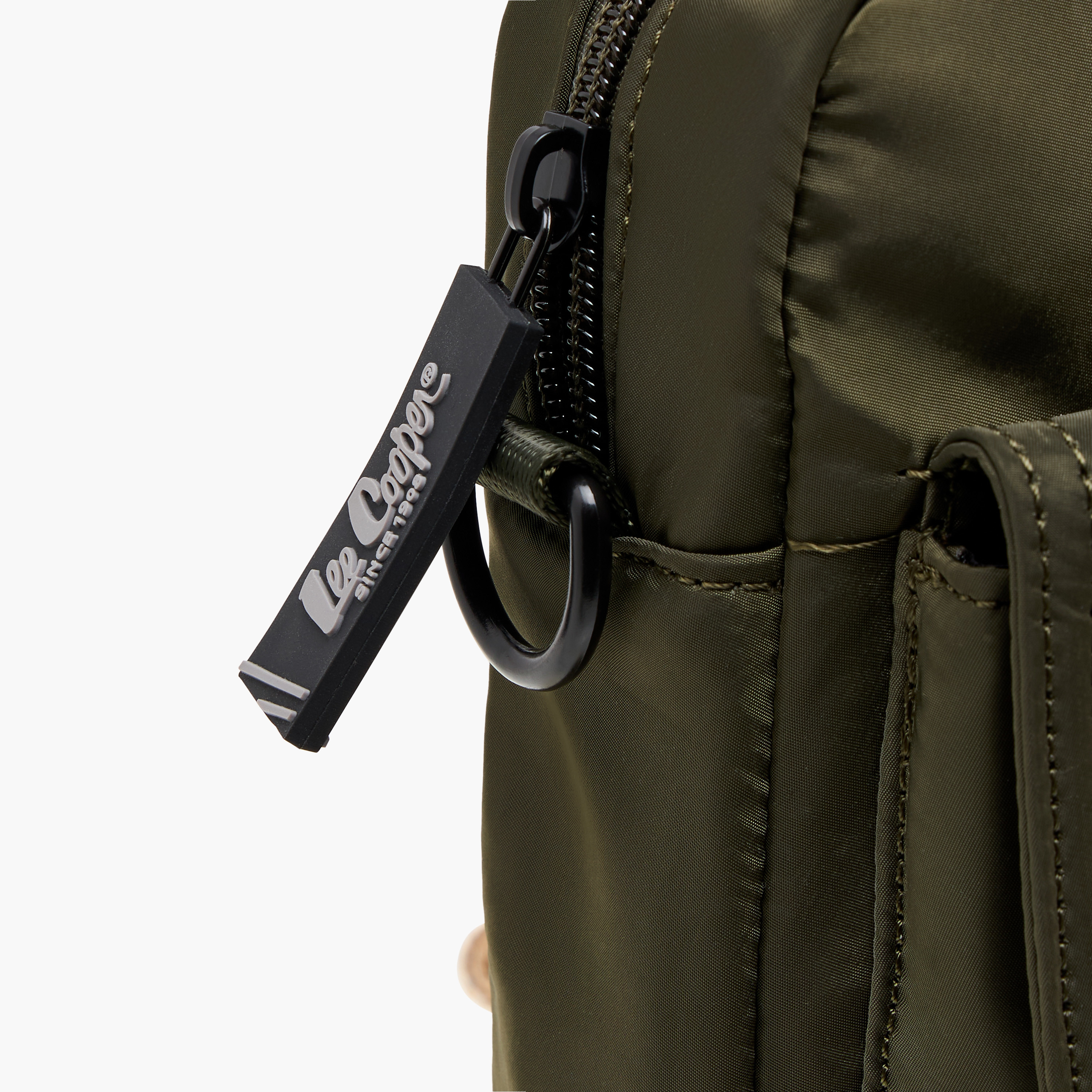 Lee Cooper Solid Crossbody Bag with Zip Closure and Adjustable Strap-women-bagsandwallets-handbags-image-4