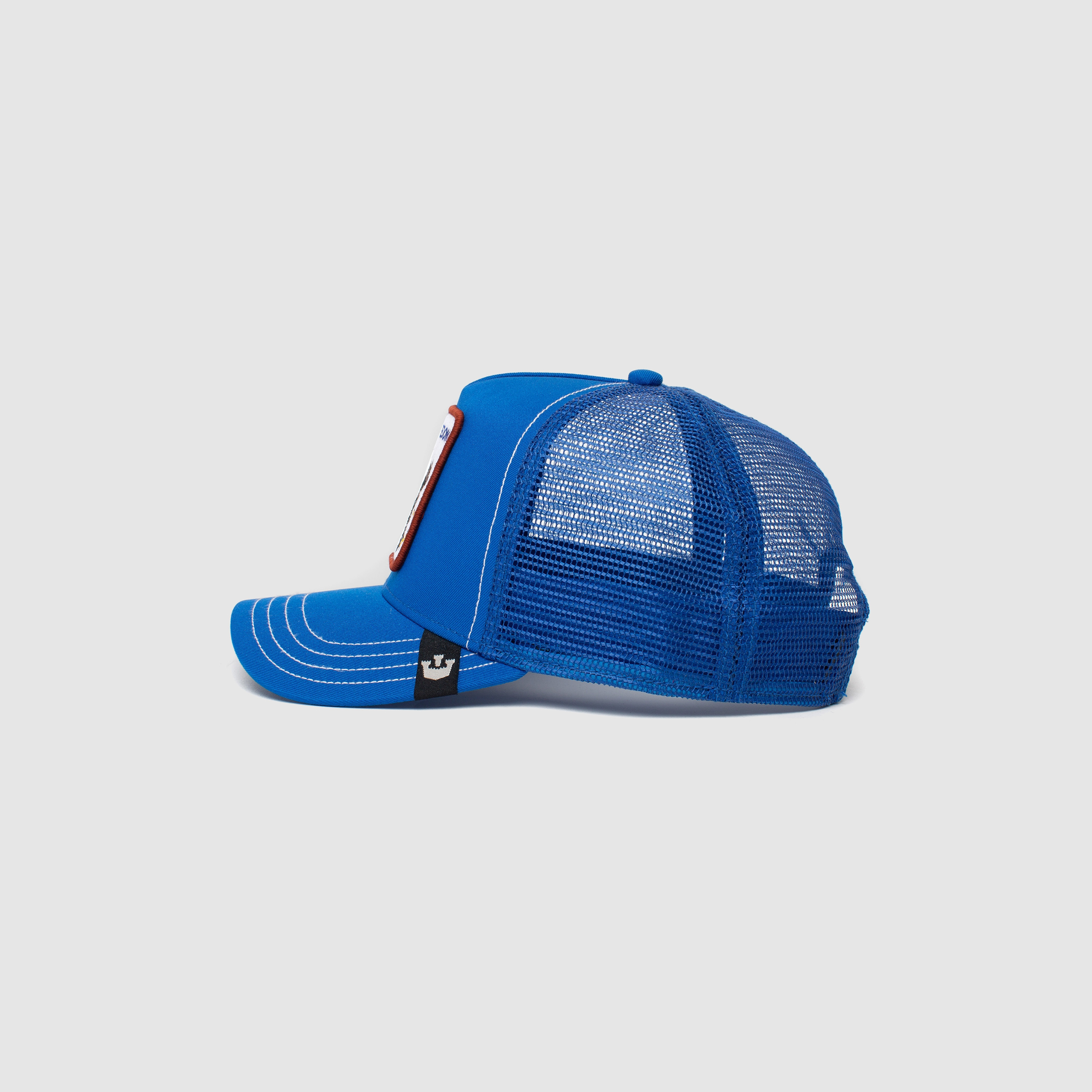 قبعة سائق شاحنة مطرزة باللون الأزرق مع قفل بلاستيكي خلفي من جورين-women-clothingaccessories-capsandhats-image-3