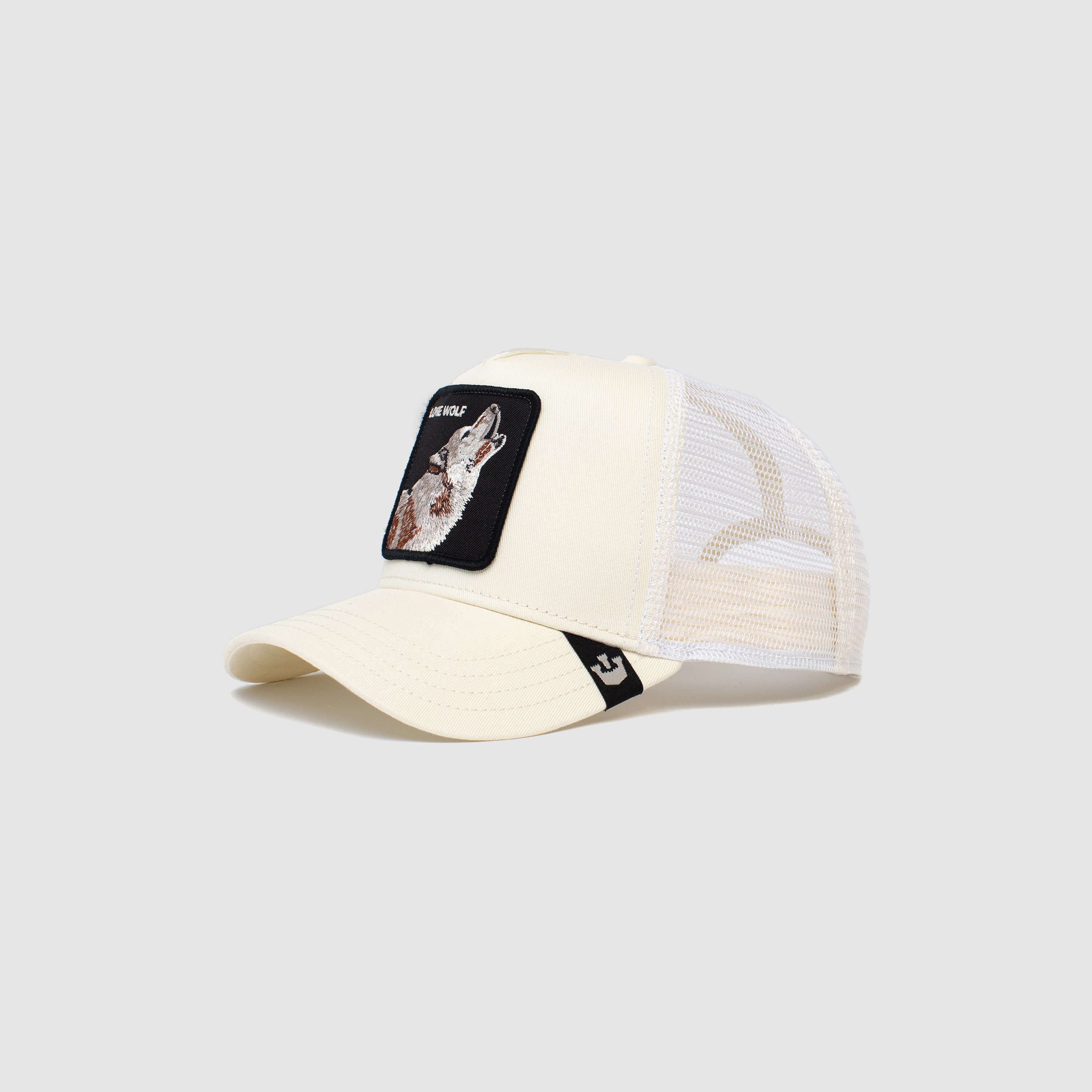 قبعة سائق شاحنة مطرزة باللون الكريمي مع قفل بلاستيكي خلفي من جورين-women-clothingaccessories-capsandhats-image-2