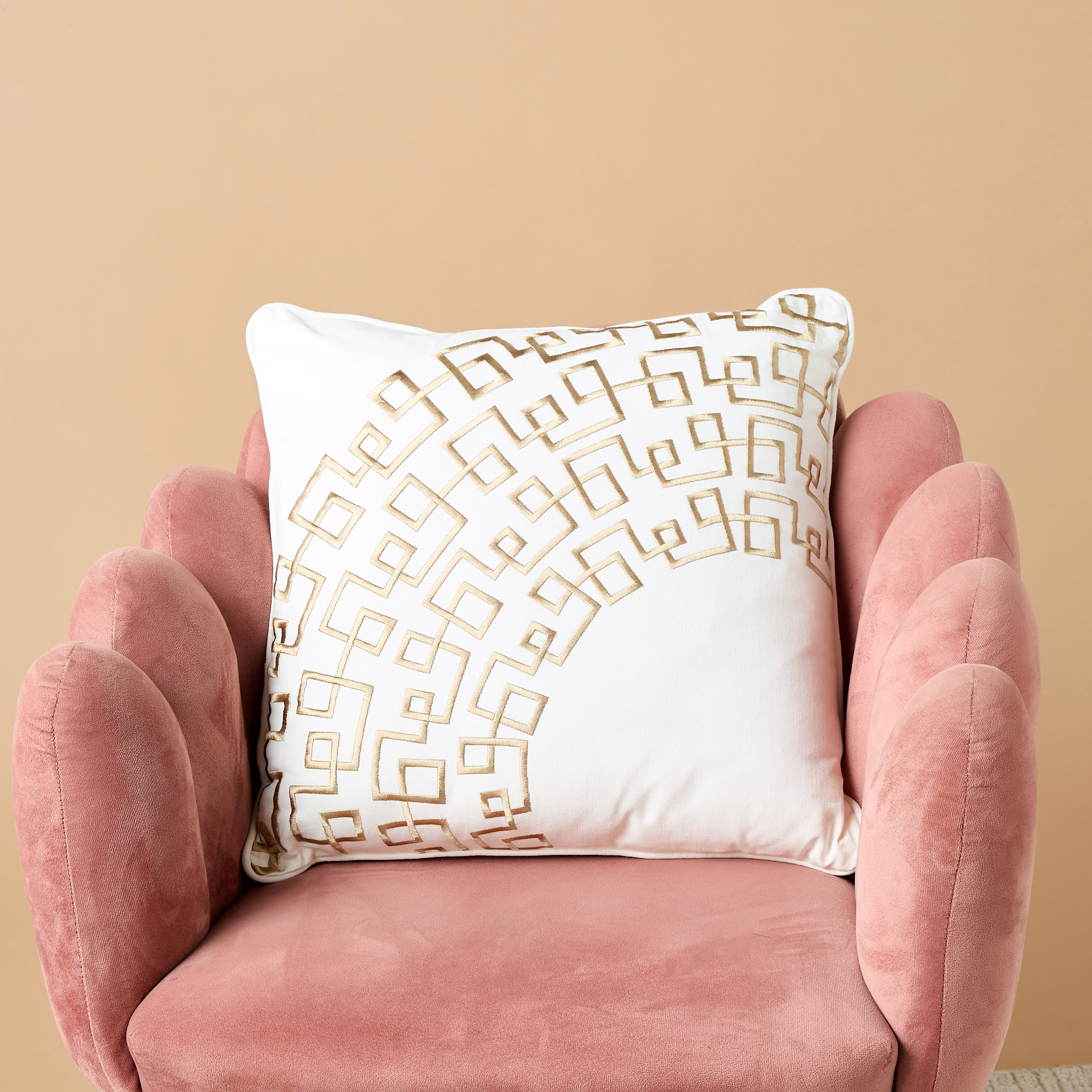 Gia Como Embroidered Cotton Filled Cushion - 50x50 cms-household-cushionsandthrows-filledcushions-decorativecushions-image-2