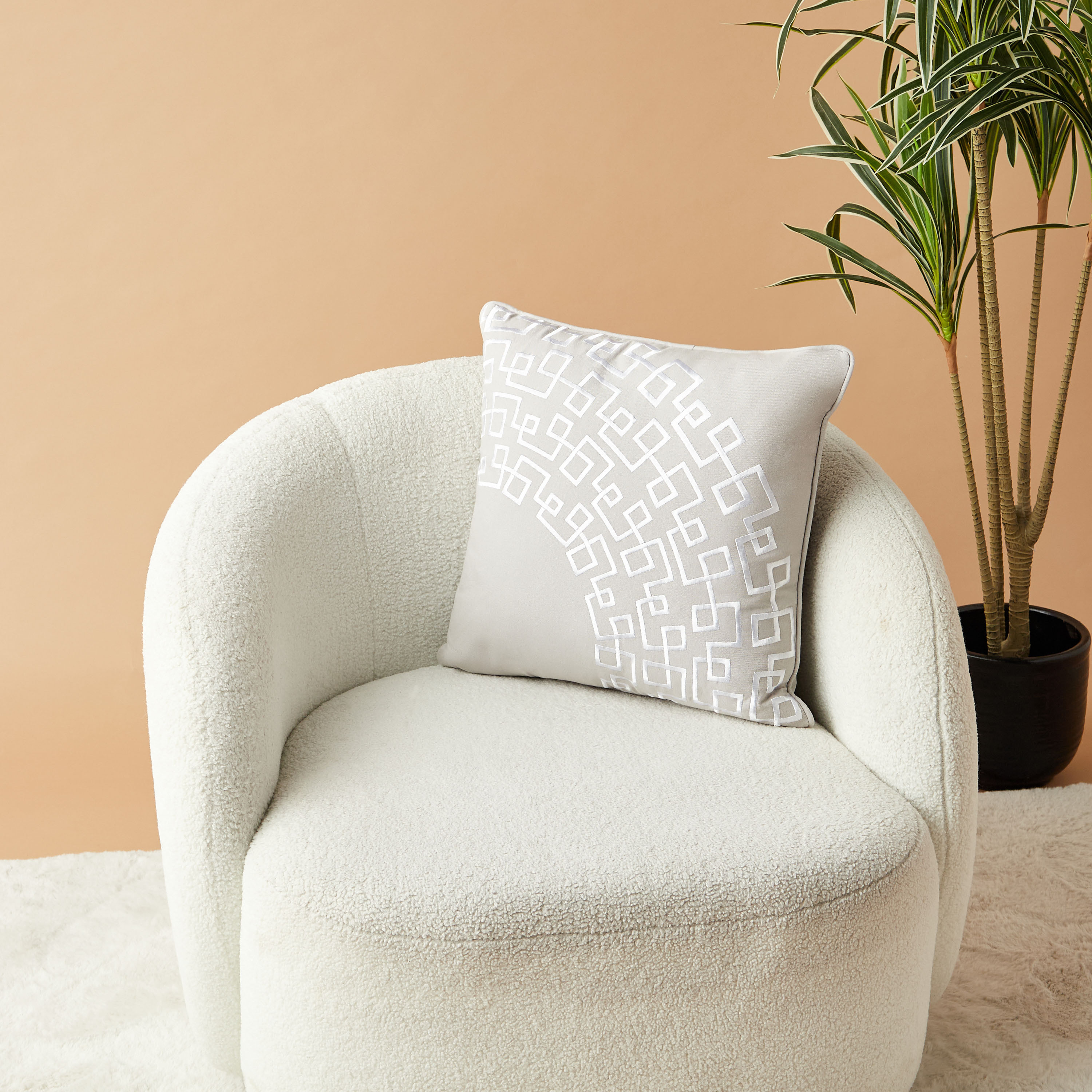 Gia Como Embroidered Cotton Filled Cushion - 50x50 cms-household-cushionsandthrows-filledcushions-decorativecushions-image-1