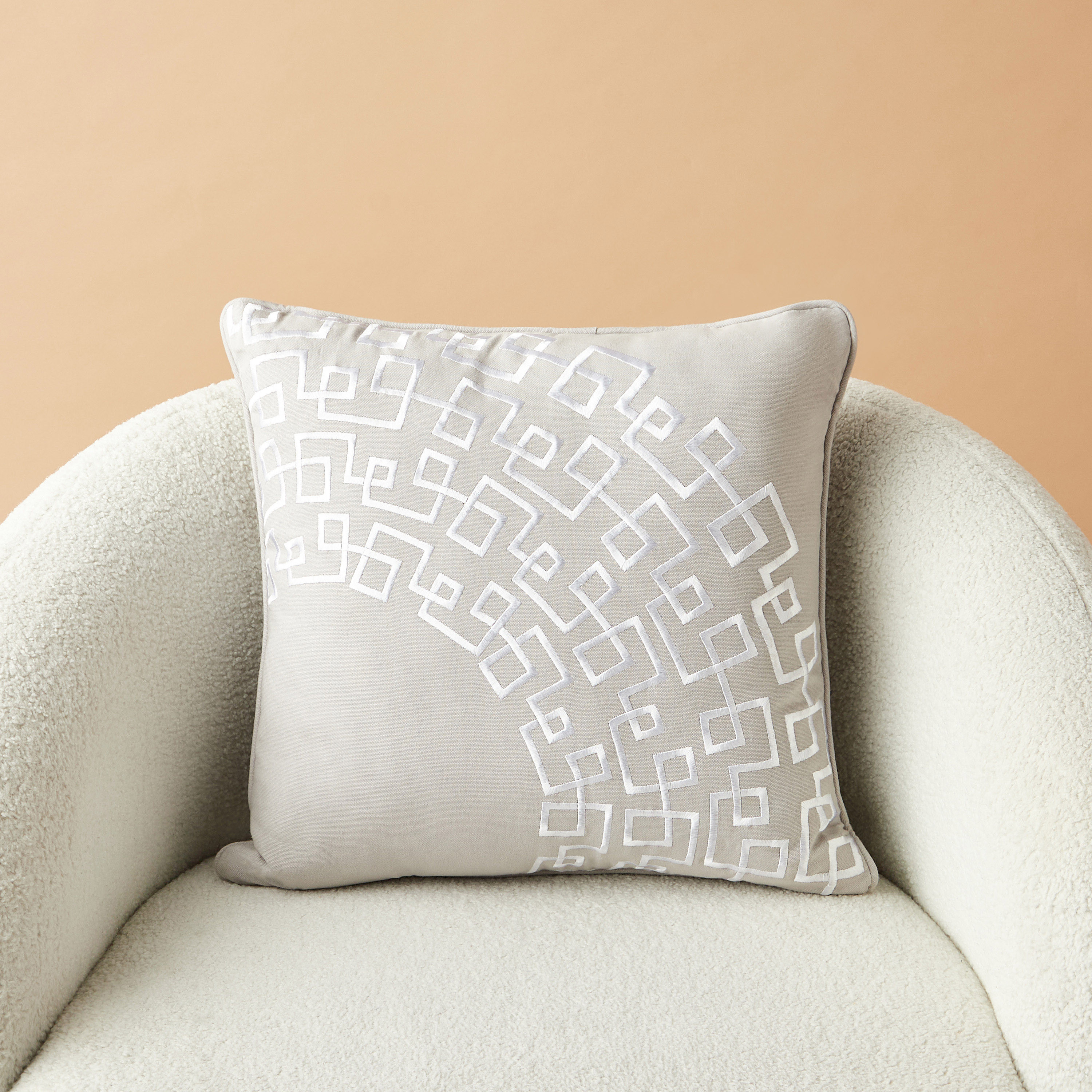 Gia Como Embroidered Cotton Filled Cushion - 50x50 cms-household-cushionsandthrows-filledcushions-decorativecushions-image-2