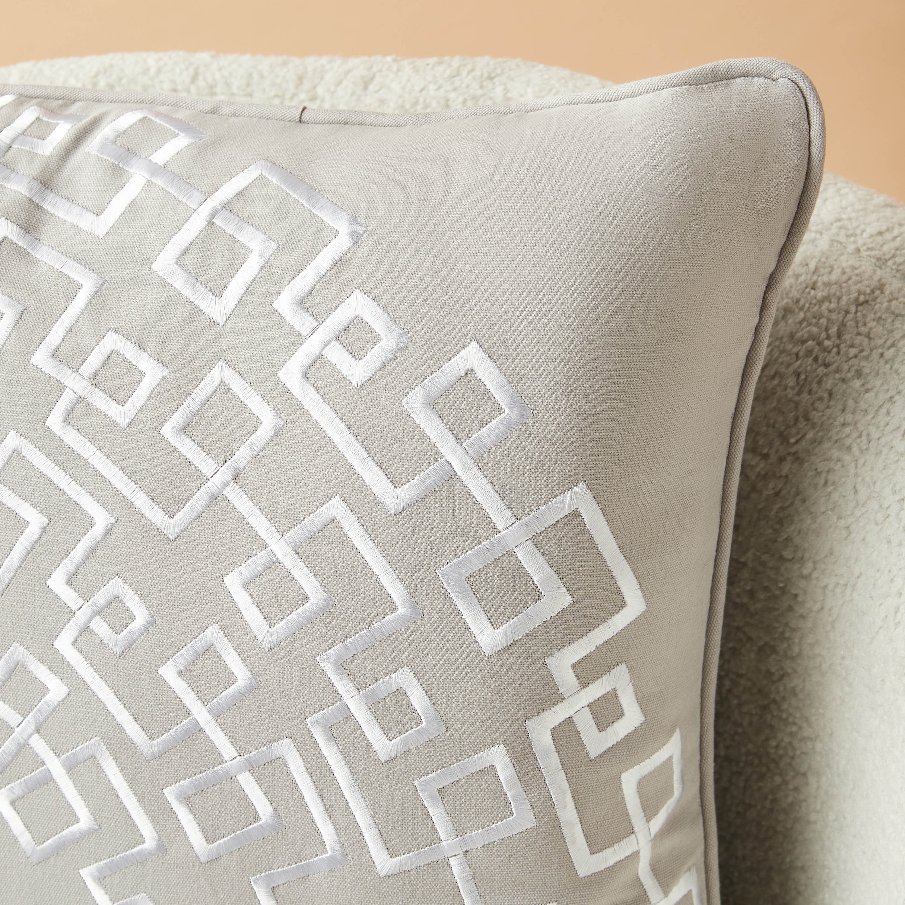 Gia Como Embroidered Cotton Filled Cushion - 50x50 cms-household-cushionsandthrows-filledcushions-decorativecushions-image-3