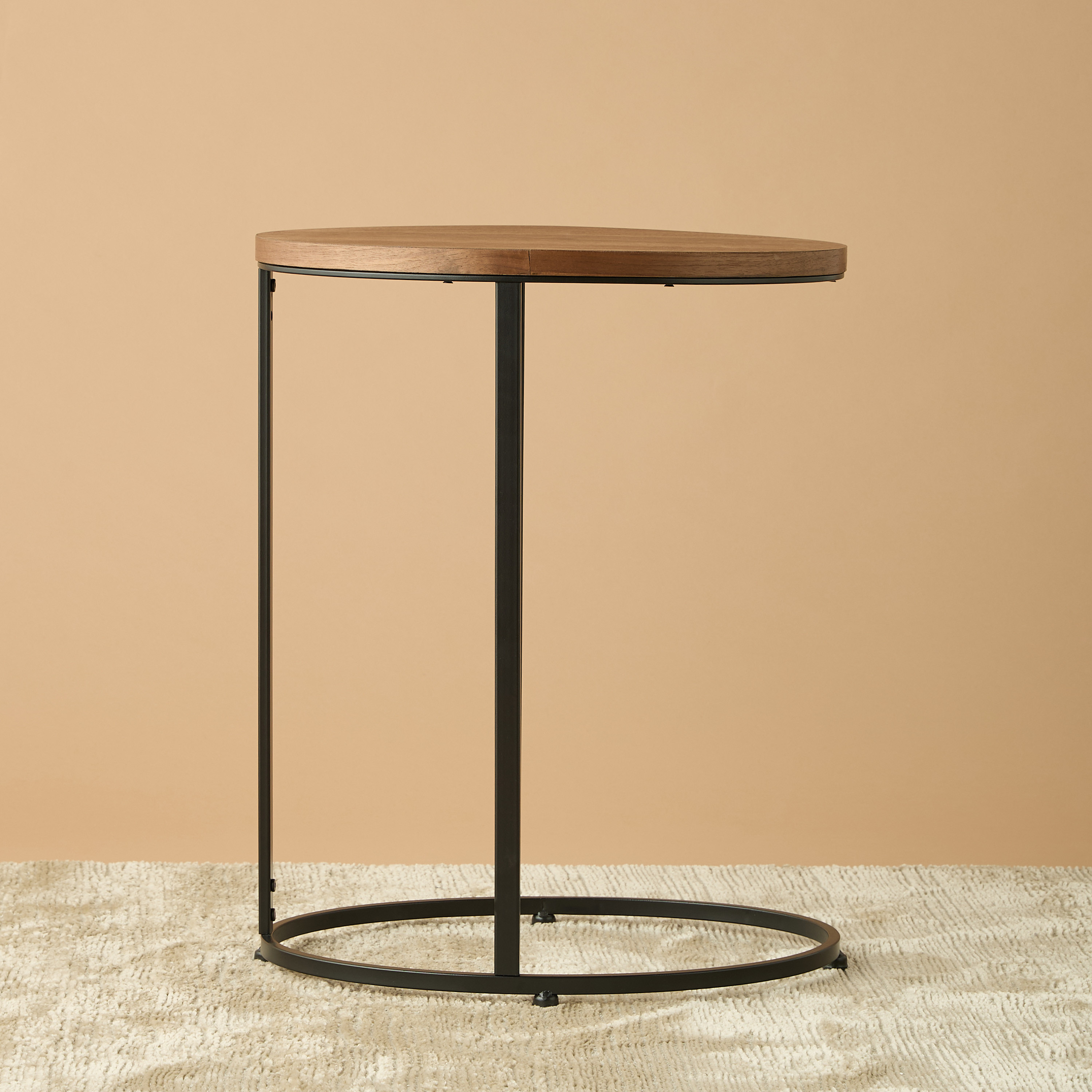 طاولة جانبية خشب بقاعدة معدن - 48x34x61 سم-furniture-livingroom-sideandendtables-image-2