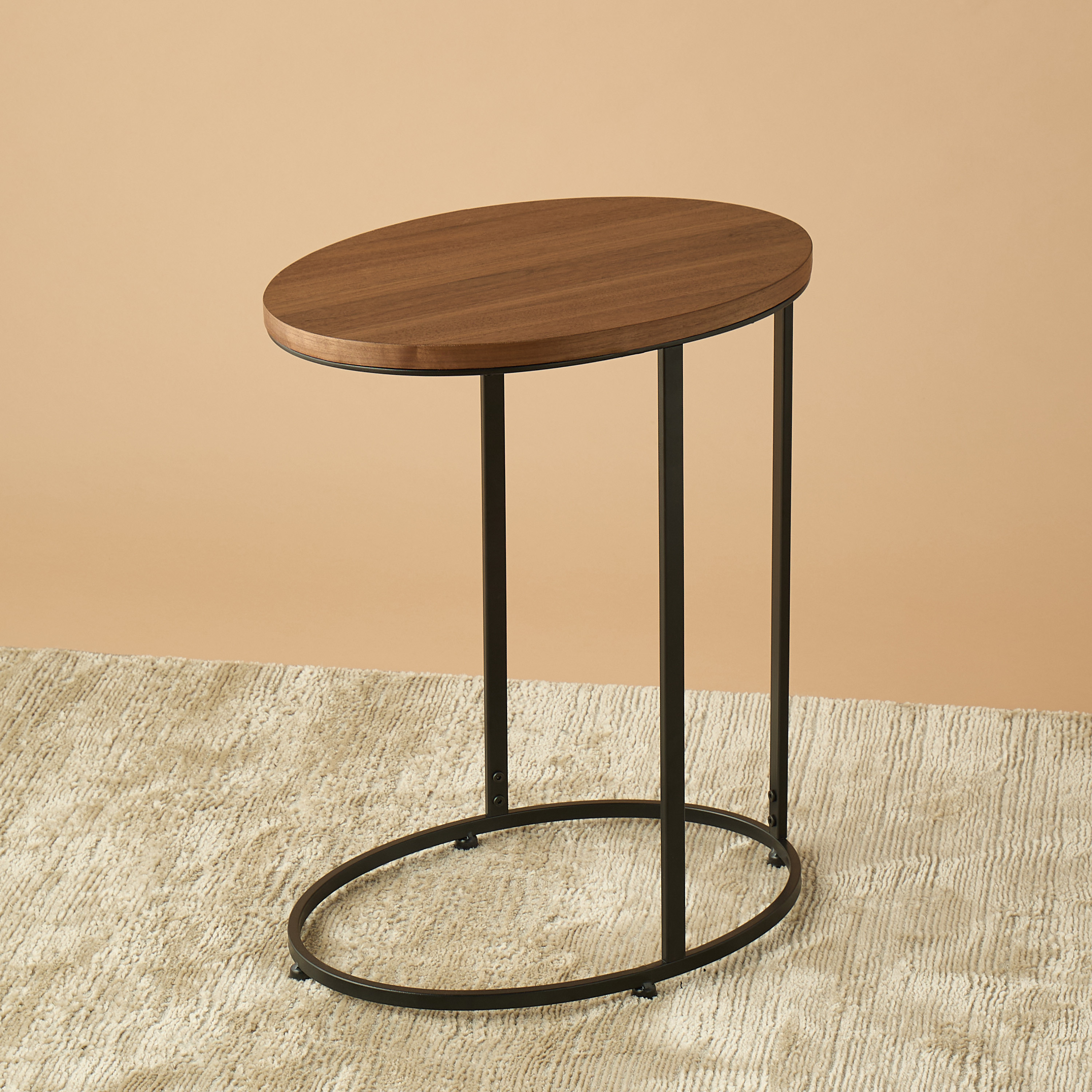 طاولة جانبية خشب بقاعدة معدن - 48x34x61 سم-furniture-livingroom-sideandendtables-image-3