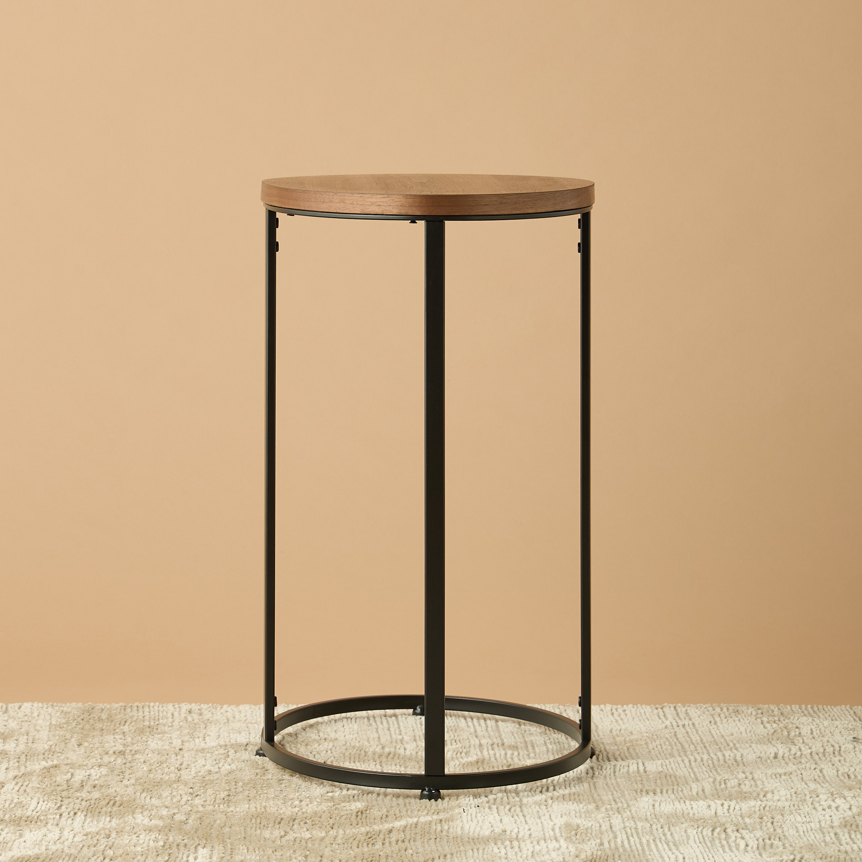 طاولة جانبية خشب بقاعدة معدن - 48x34x61 سم-furniture-livingroom-sideandendtables-image-4