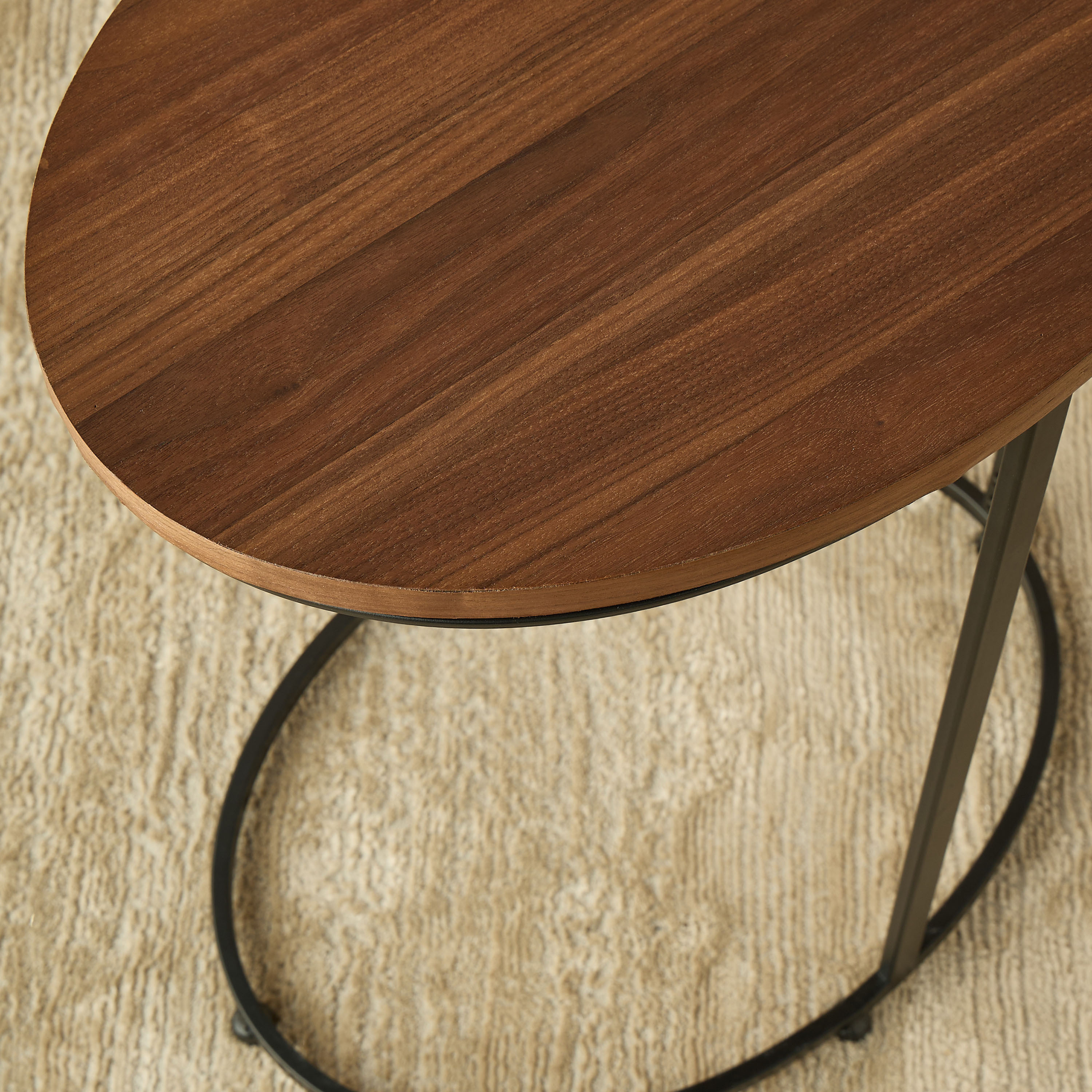 طاولة جانبية خشب بقاعدة معدن - 48x34x61 سم-furniture-livingroom-sideandendtables-image-5