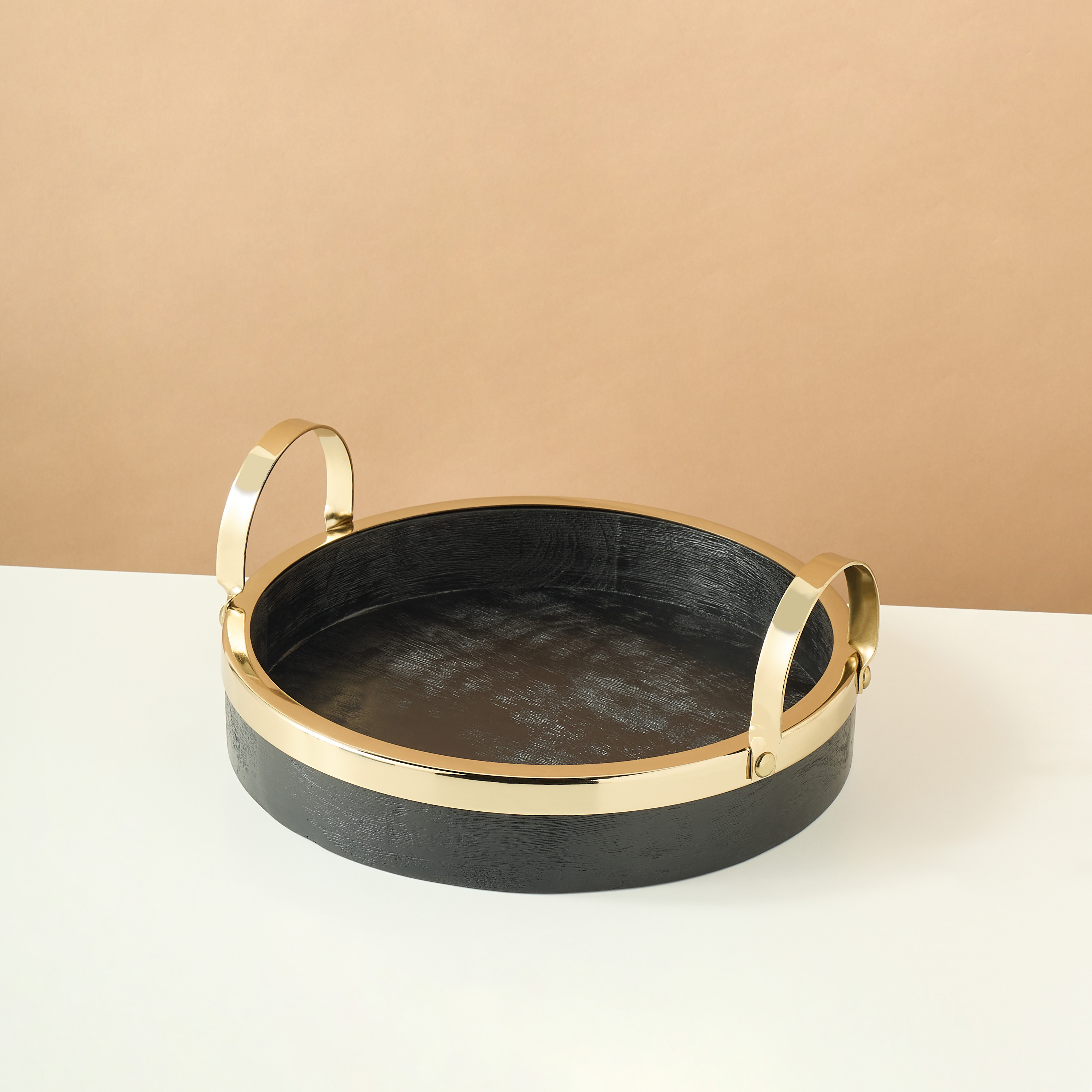 Wooden and Iron Decorative Tray - 10x30 cms-household-dining-serveware-servingtrays-image-3
