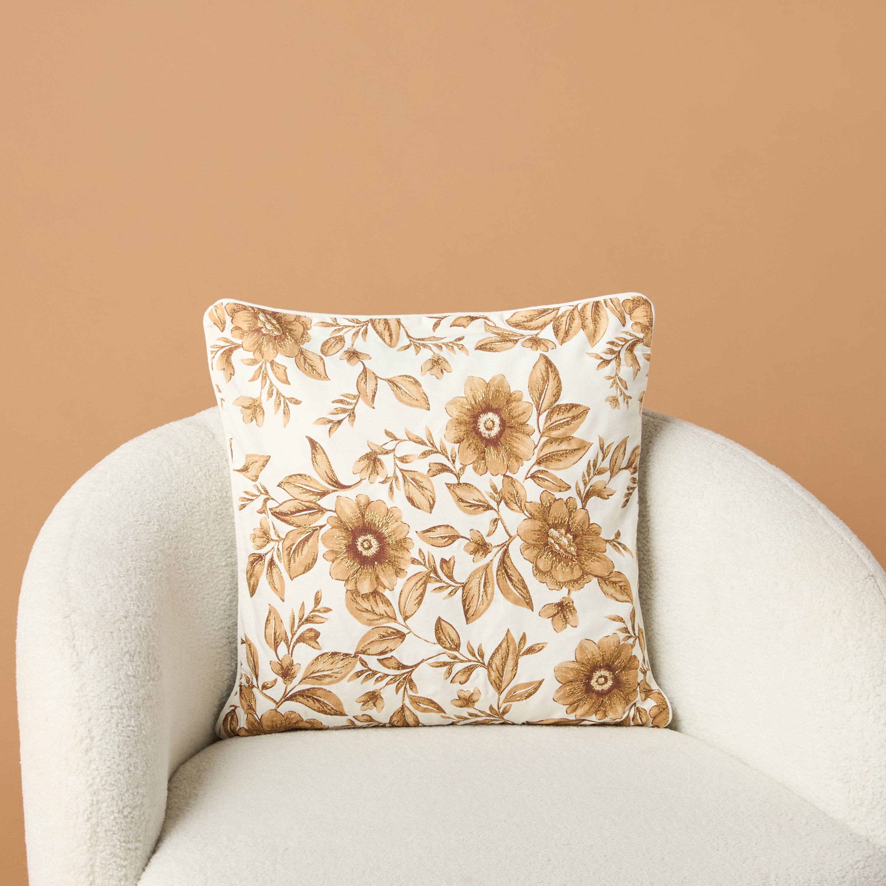 Gia Como Floral Print Cushion Cover - 50x50 cms-household-cushionsandthrows-cushioncovers-image-2