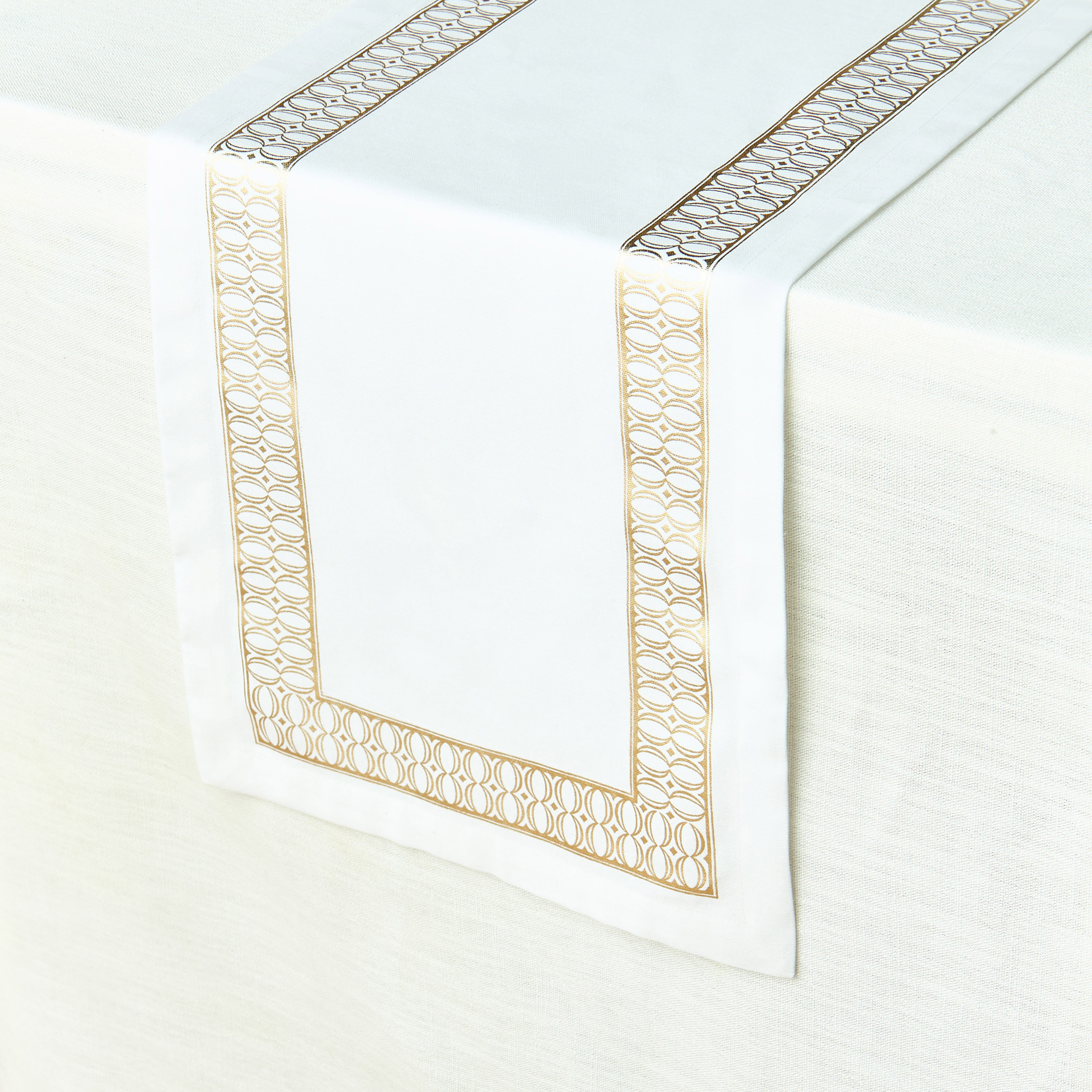 Gia Foil Print Runner - 33x180 cms-household-dining-tablelinen-runnersandtablecovers-image-2