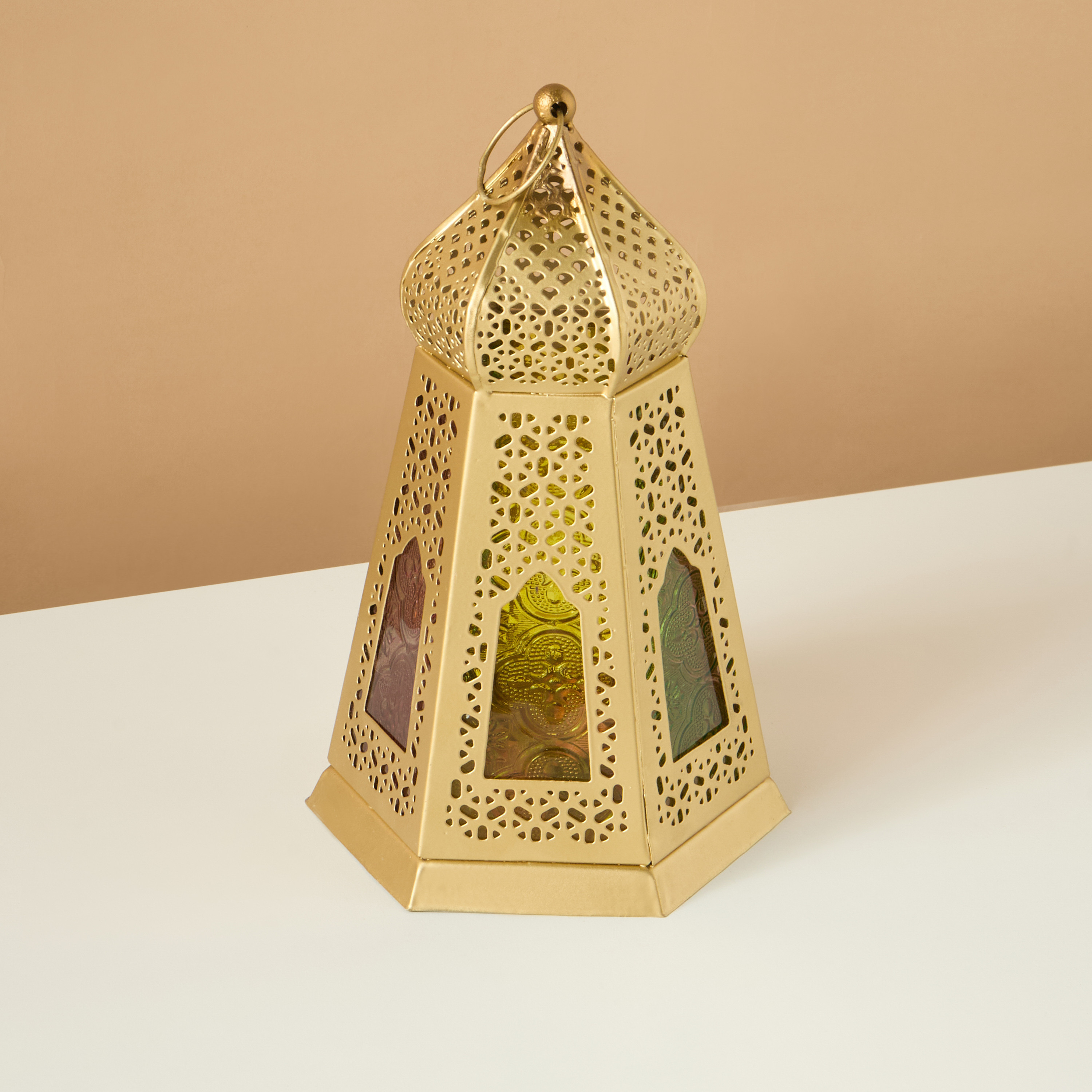 فانوس معدن مزين - 21 سم-household-decor-candleholdersandlanterns-image-2