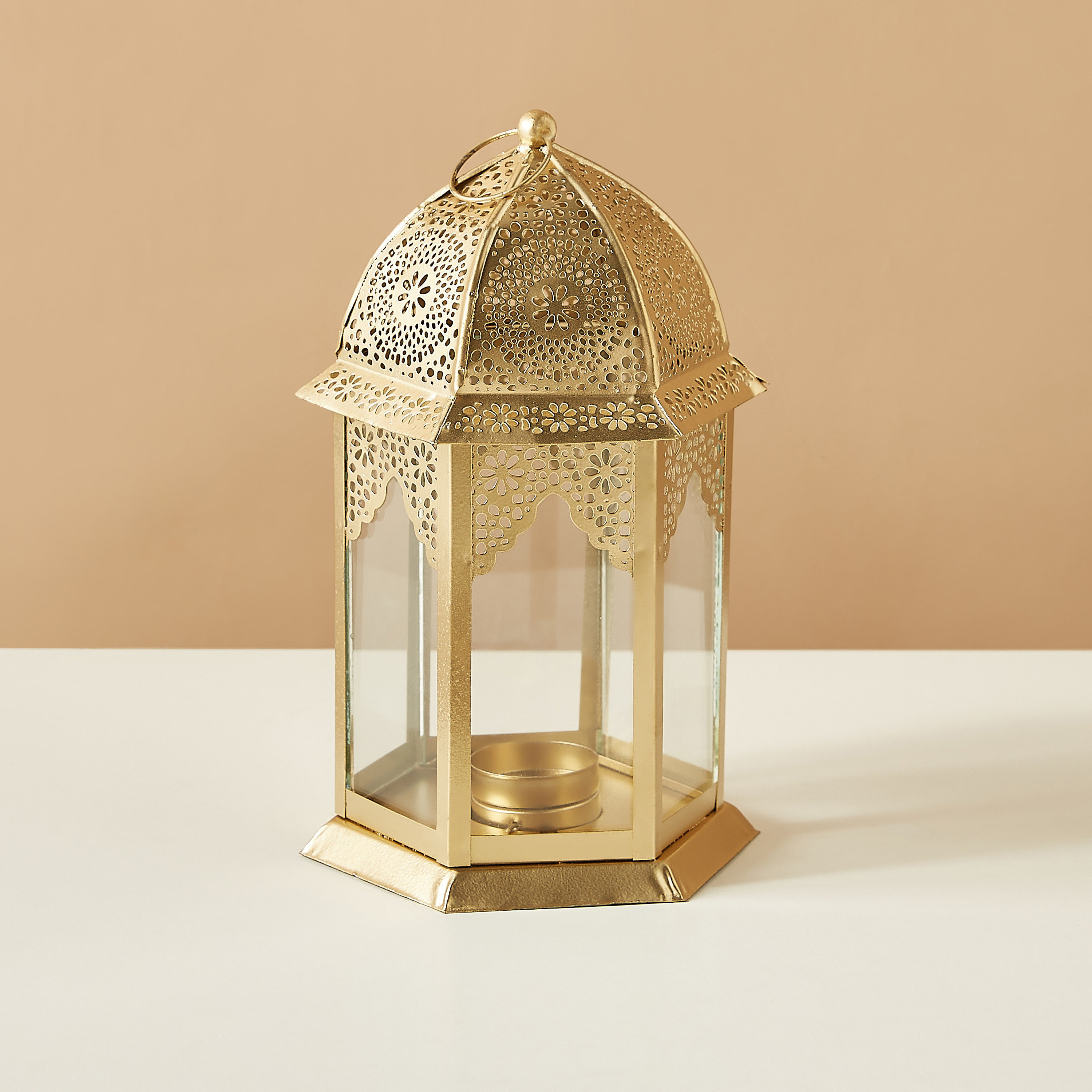 فانوس معدن بتفاصيل مفرغة - 22 سم-household-decor-candleholdersandlanterns-image-3
