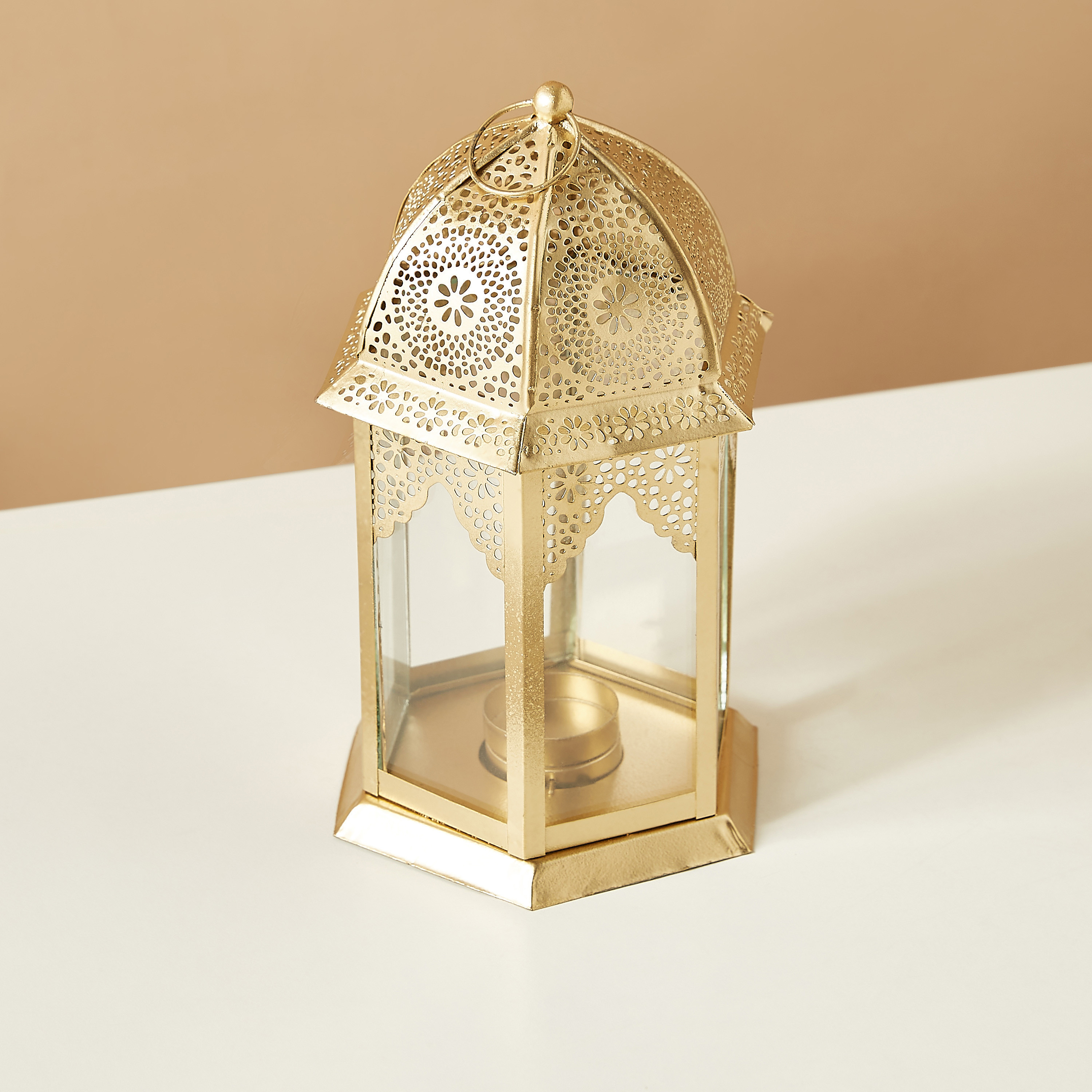 فانوس معدن بتفاصيل مفرغة - 22 سم-household-decor-candleholdersandlanterns-image-4