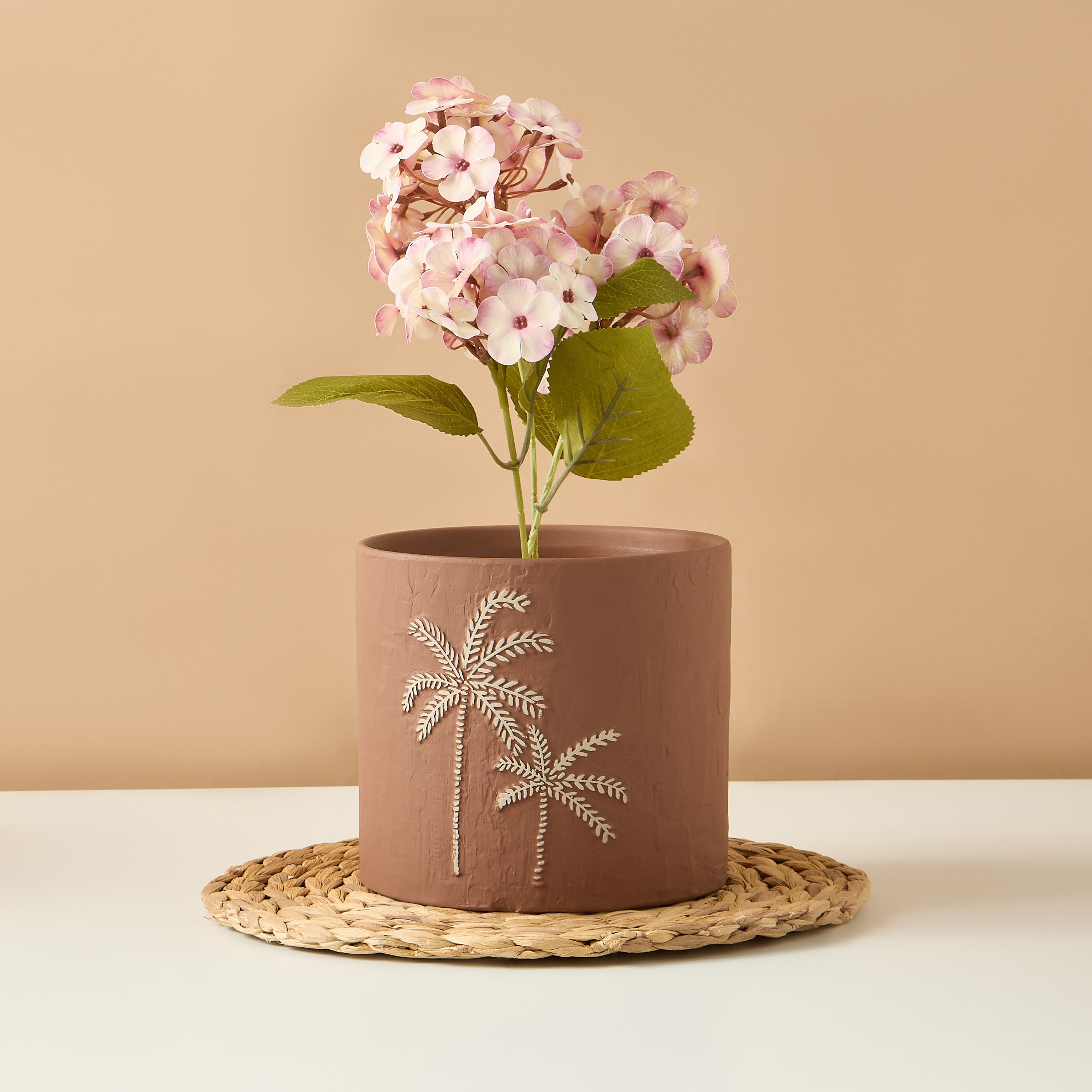 Palm Decorative Ceramic Candleholder - 15 cms-household-decor-candleholdersandlanterns-image-1