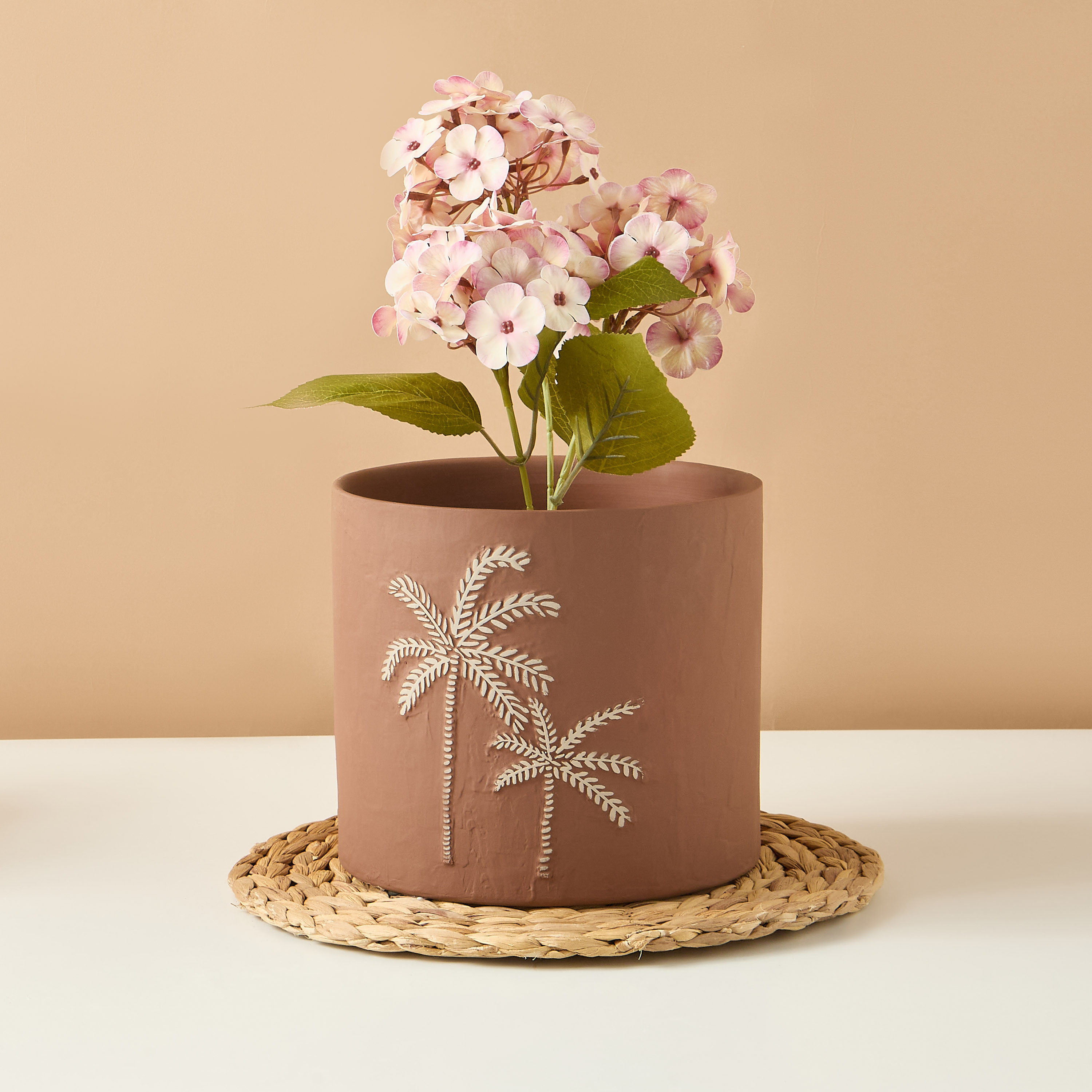Palm Decorative Ceramic Lantern - 18 cms-household-decor-decorativeobjectsandsculptures-image-1
