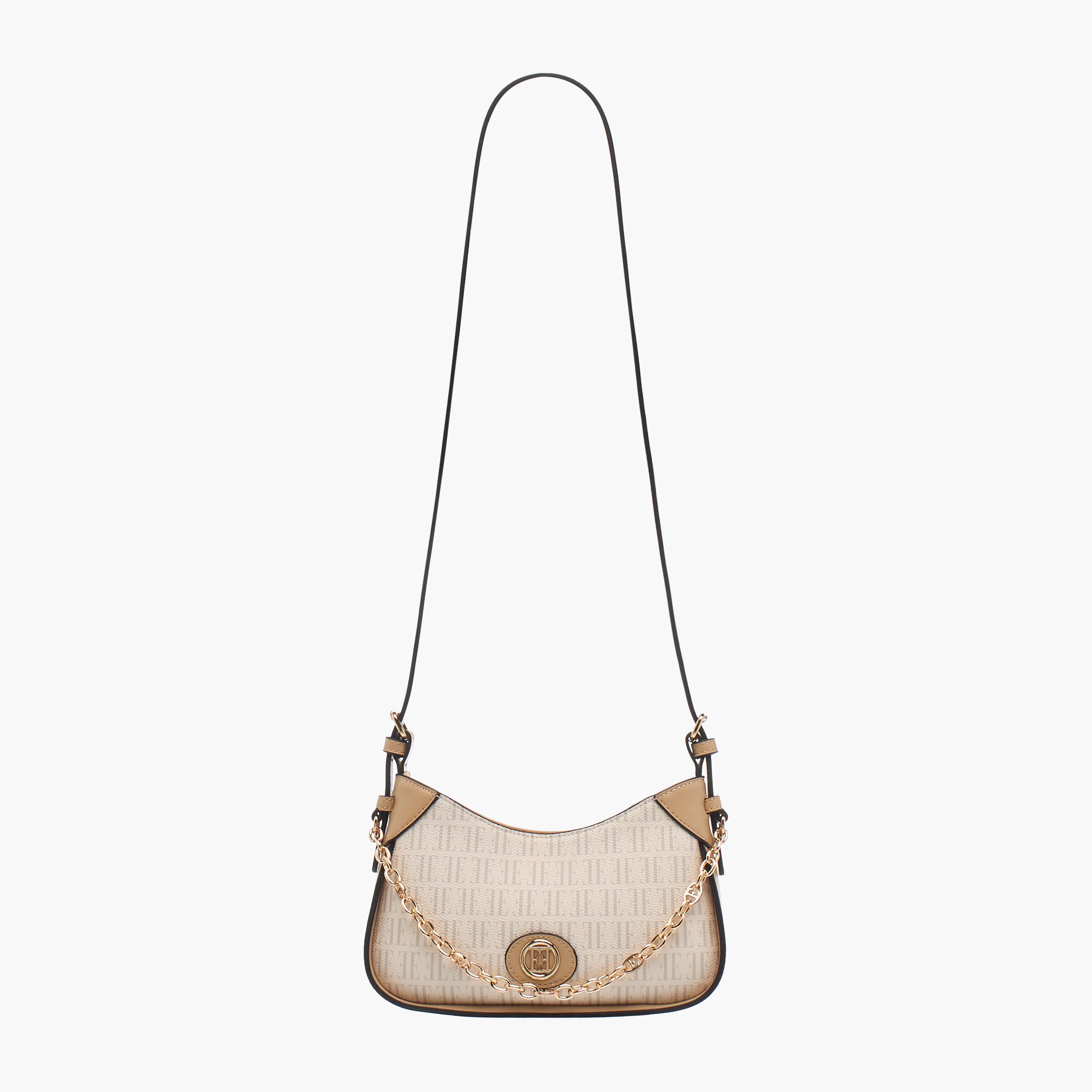 شنطة كروس بودي بطبعات مونوجرام وحزام قابل للتعديل وسحّاب إغلاق من إيل-women-bagsandwallets-handbags-image-2