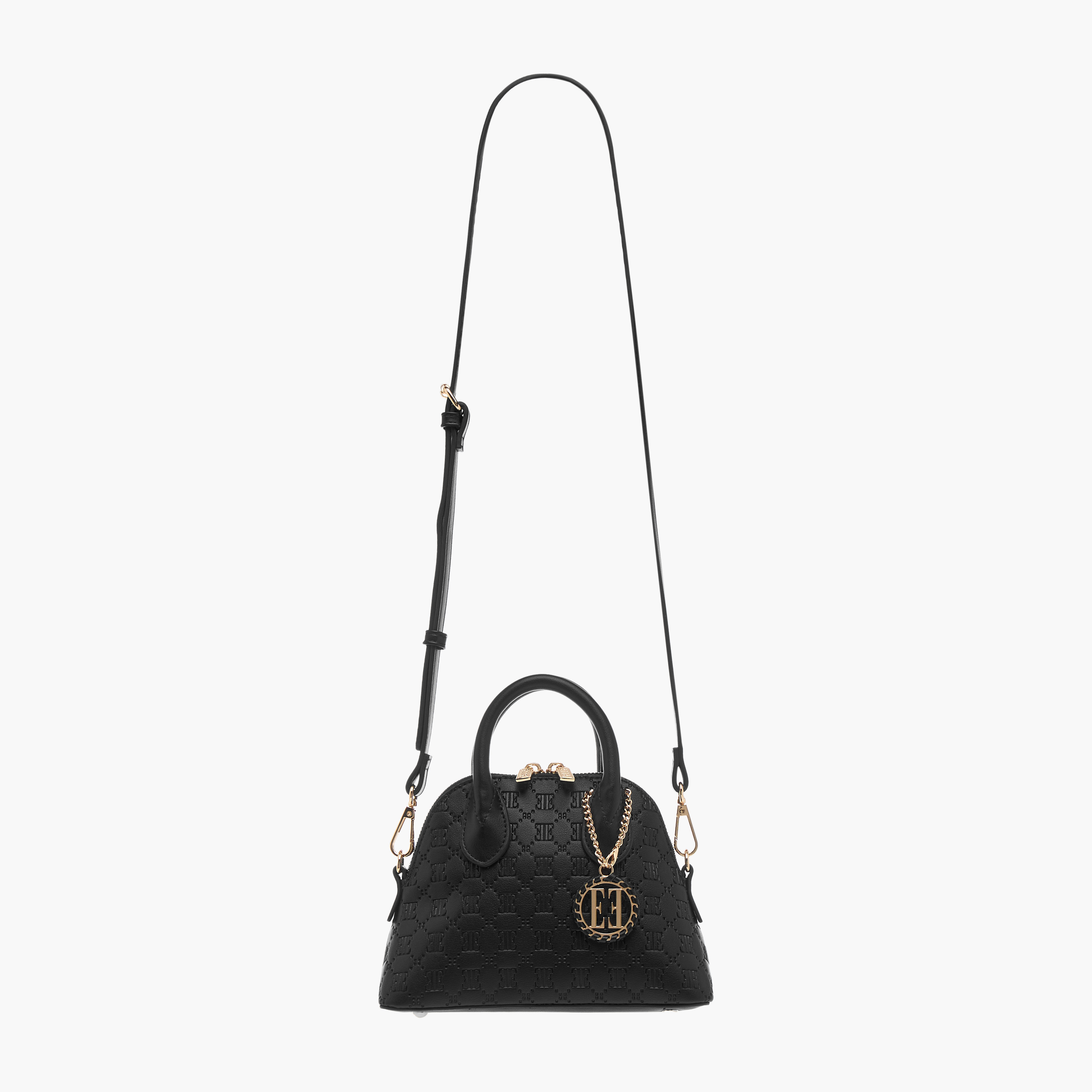 شنطة كروس بودي صغيرة بنقوش مونوجرام ومقبض مزدوج وسحاب إغلاق من إيل-women-bagsandwallets-handbags-image-9