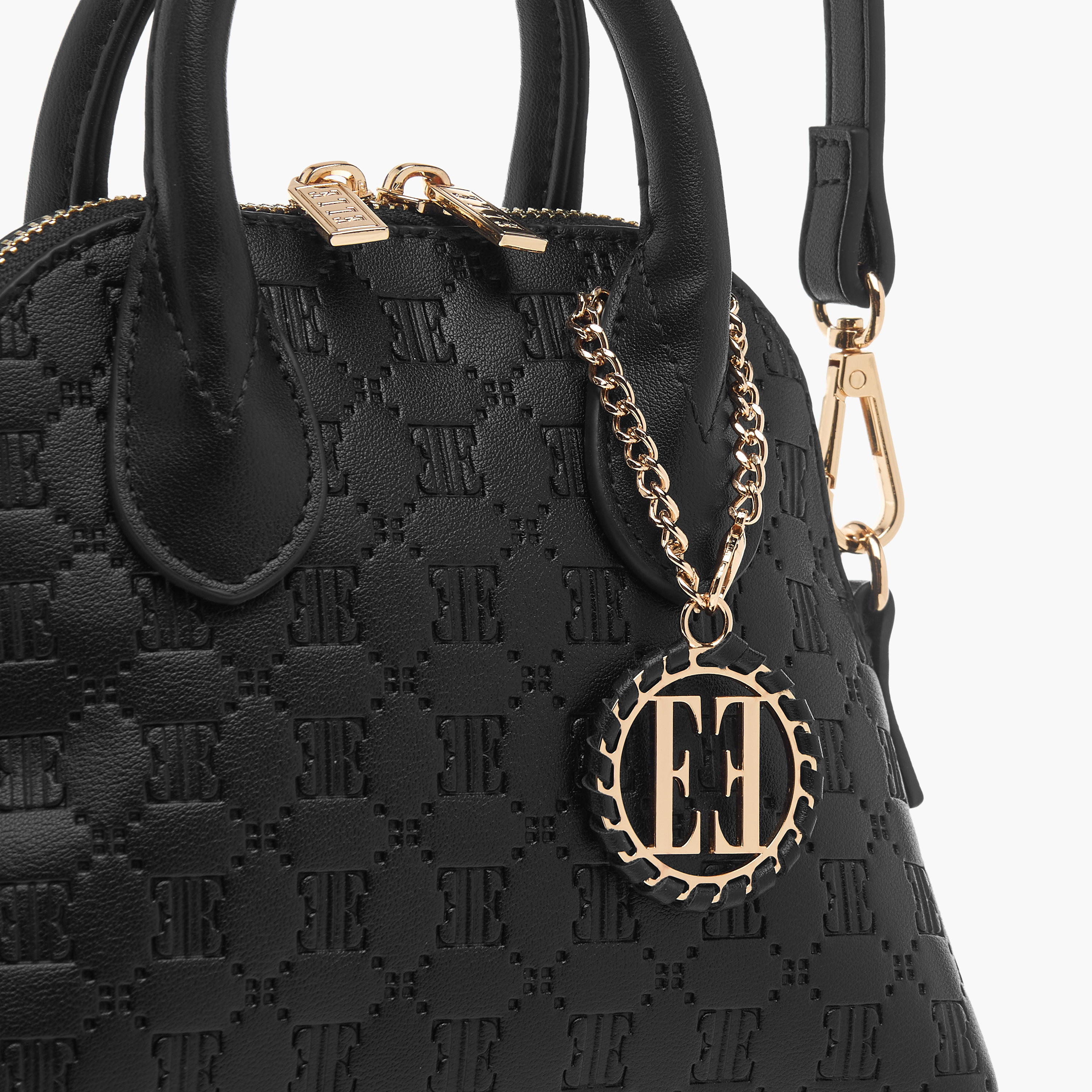 شنطة كروس بودي صغيرة بنقوش مونوجرام ومقبض مزدوج وسحاب إغلاق من إيل-women-bagsandwallets-handbags-image-11