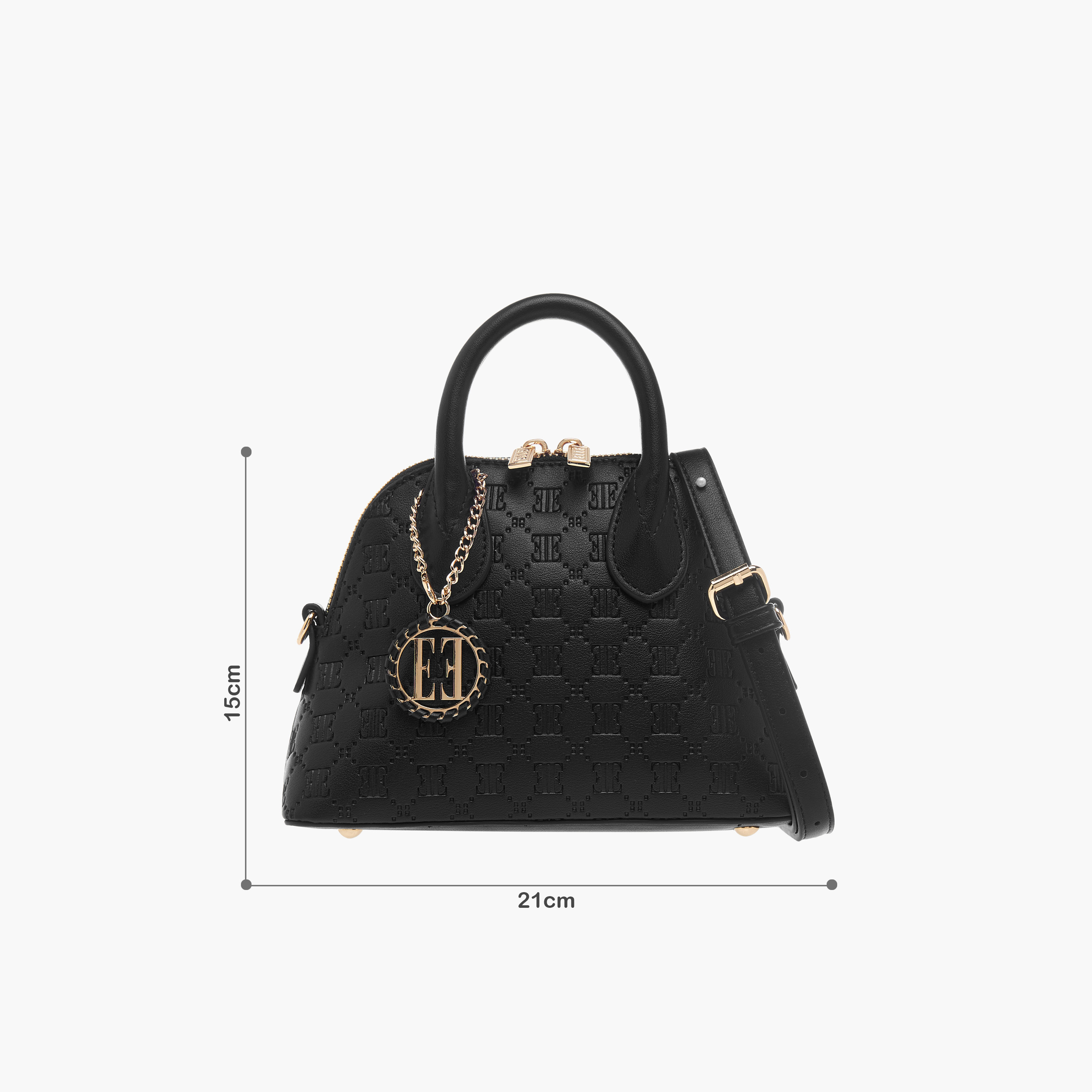 شنطة كروس بودي صغيرة بنقوش مونوجرام ومقبض مزدوج وسحاب إغلاق من إيل-women-bagsandwallets-handbags-image-15