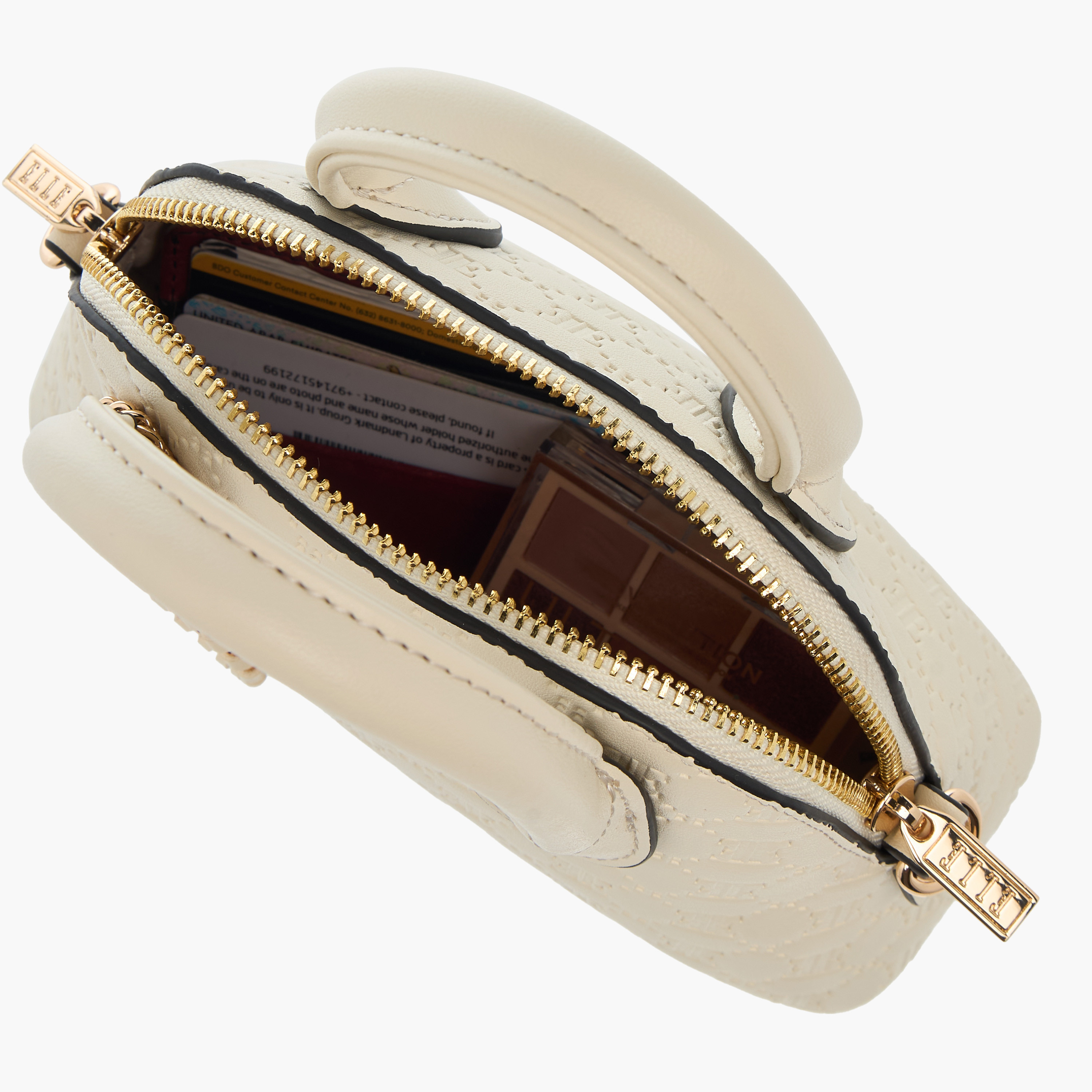 شنطة كروس بودي صغيرة بنقوش مونوجرام ومقبض مزدوج وسحاب إغلاق من إيل-women-bagsandwallets-handbags-image-7
