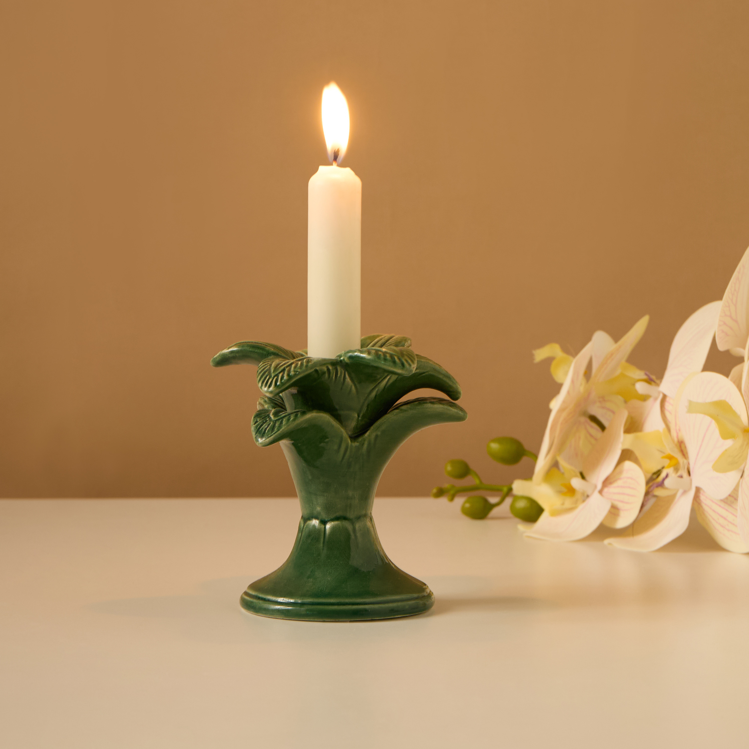 حامل شموع بتصميم نخلة - 11 سم-household-decor-candleholdersandlanterns-image-1
